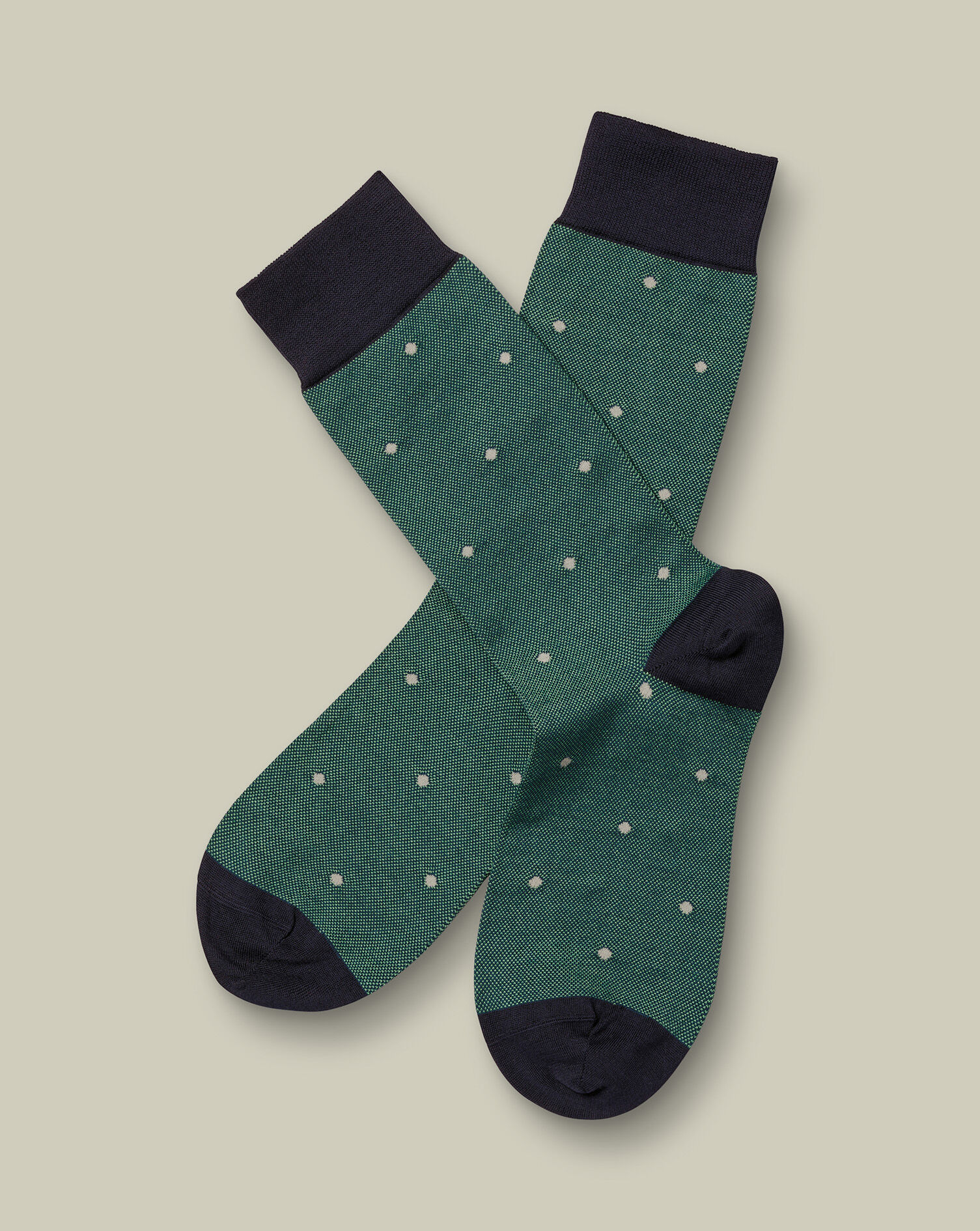 Spot Socks - Green & Silver