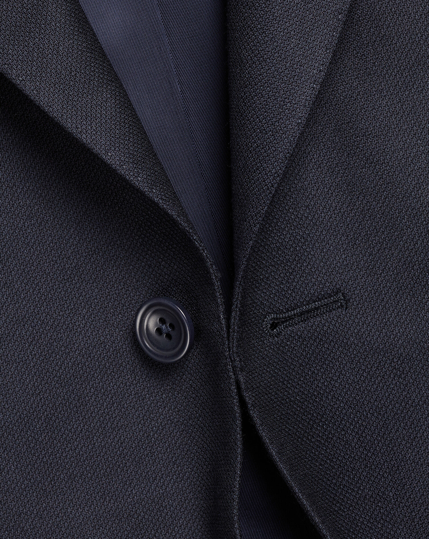 Italian Luxury Birdseye Suit Jacket - Navy