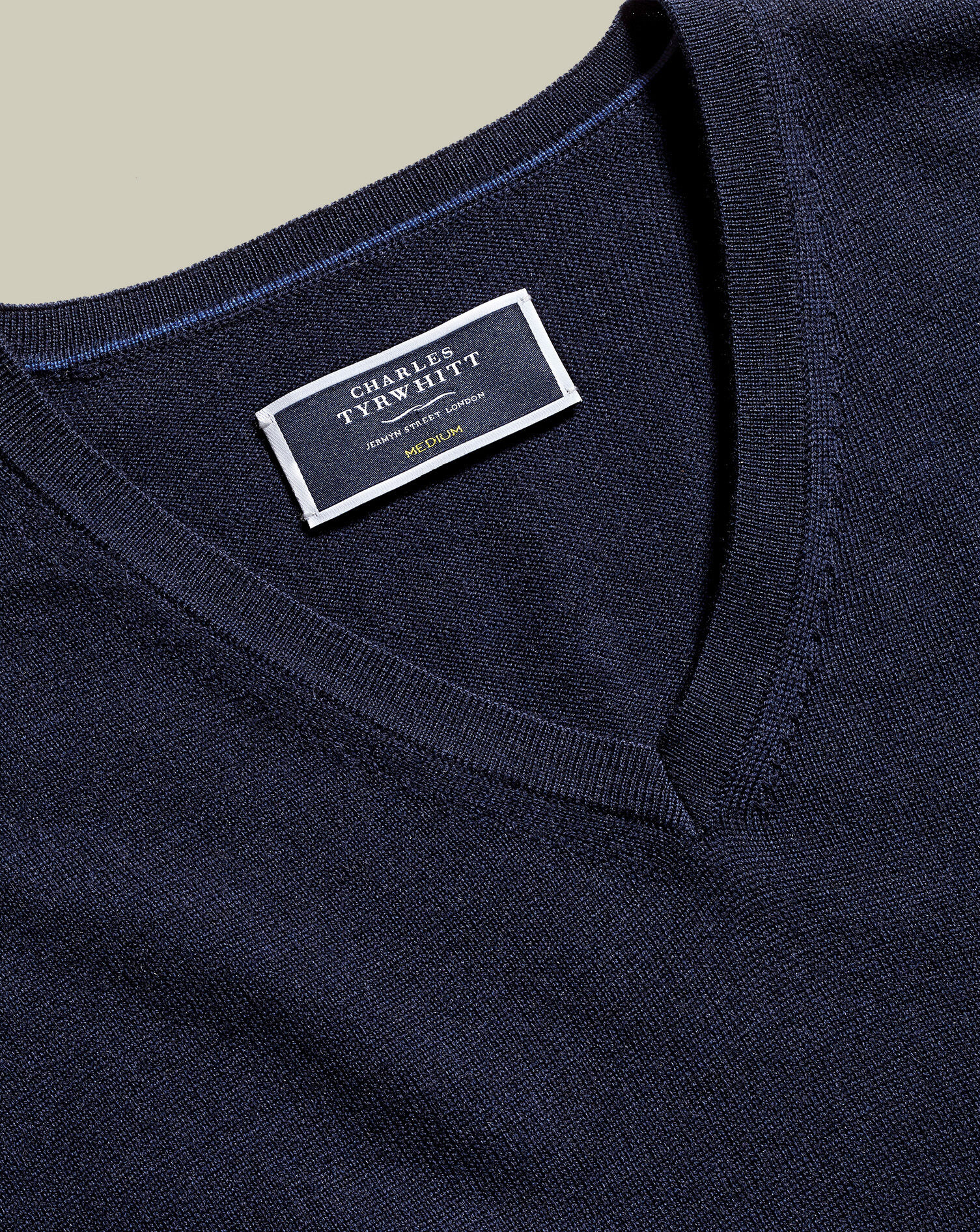 Merino V-Neck Sweater - Navy