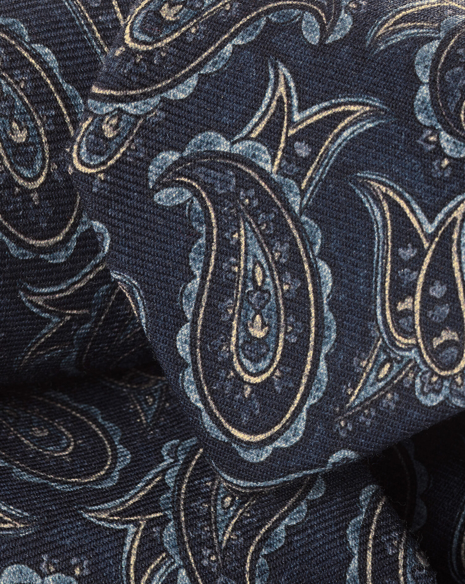 Wool Paisley Tie - Navy
