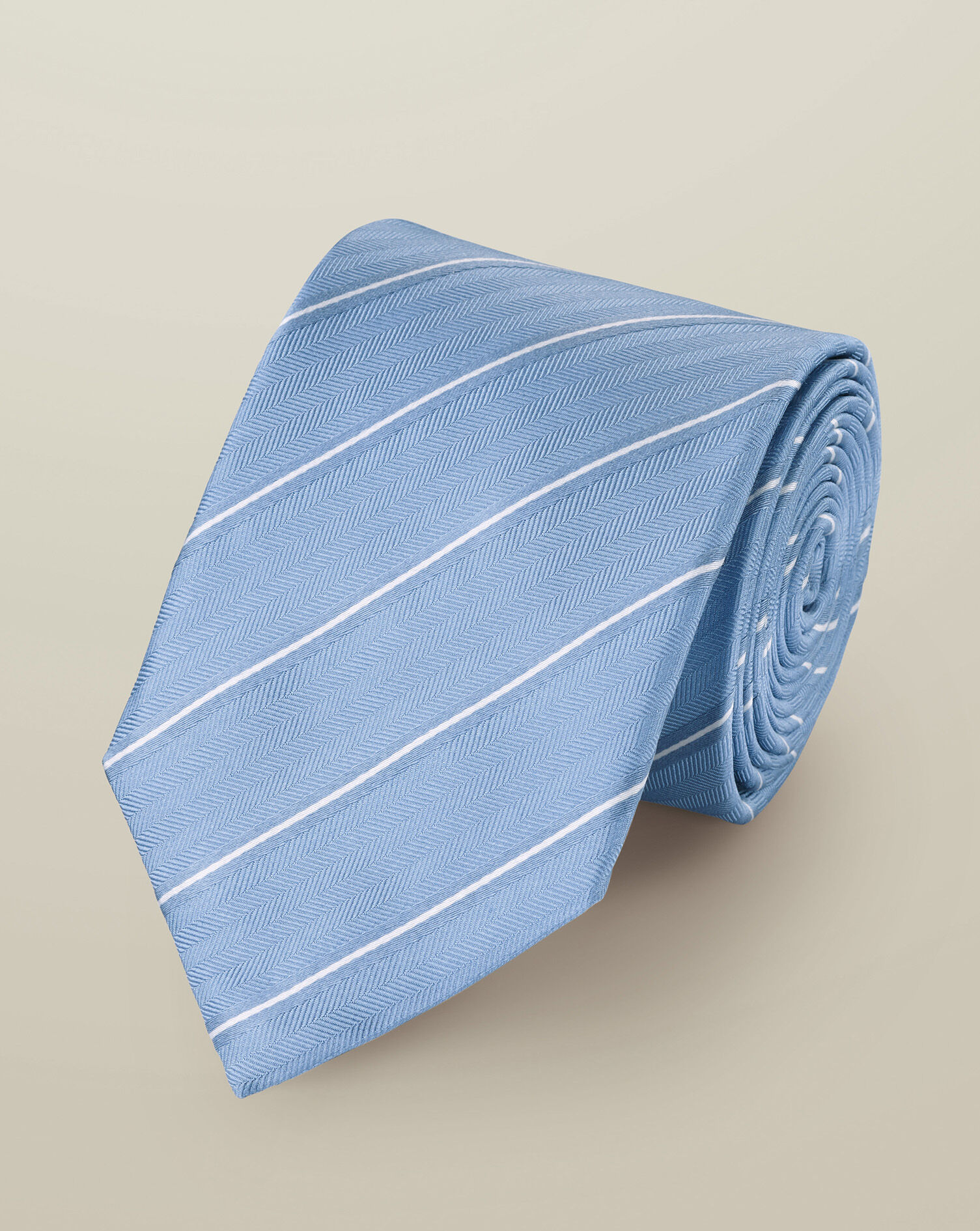 Silk Stripe Tie - Sky Blue