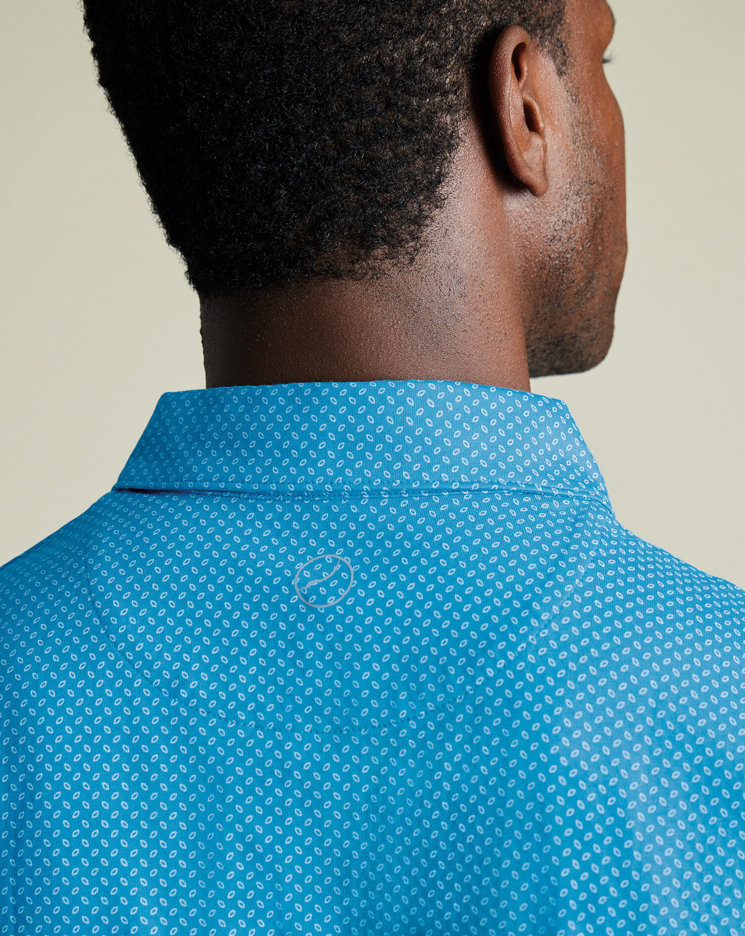 Performance Geo Print Polo - Turquoise