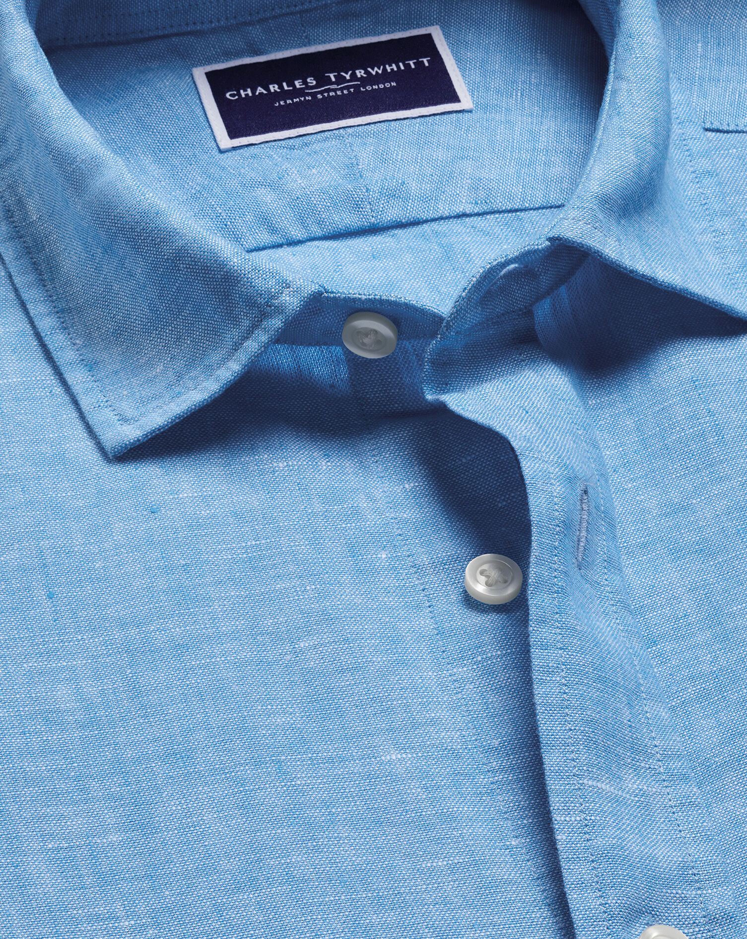 Pure Linen Shirt - Ocean Blue