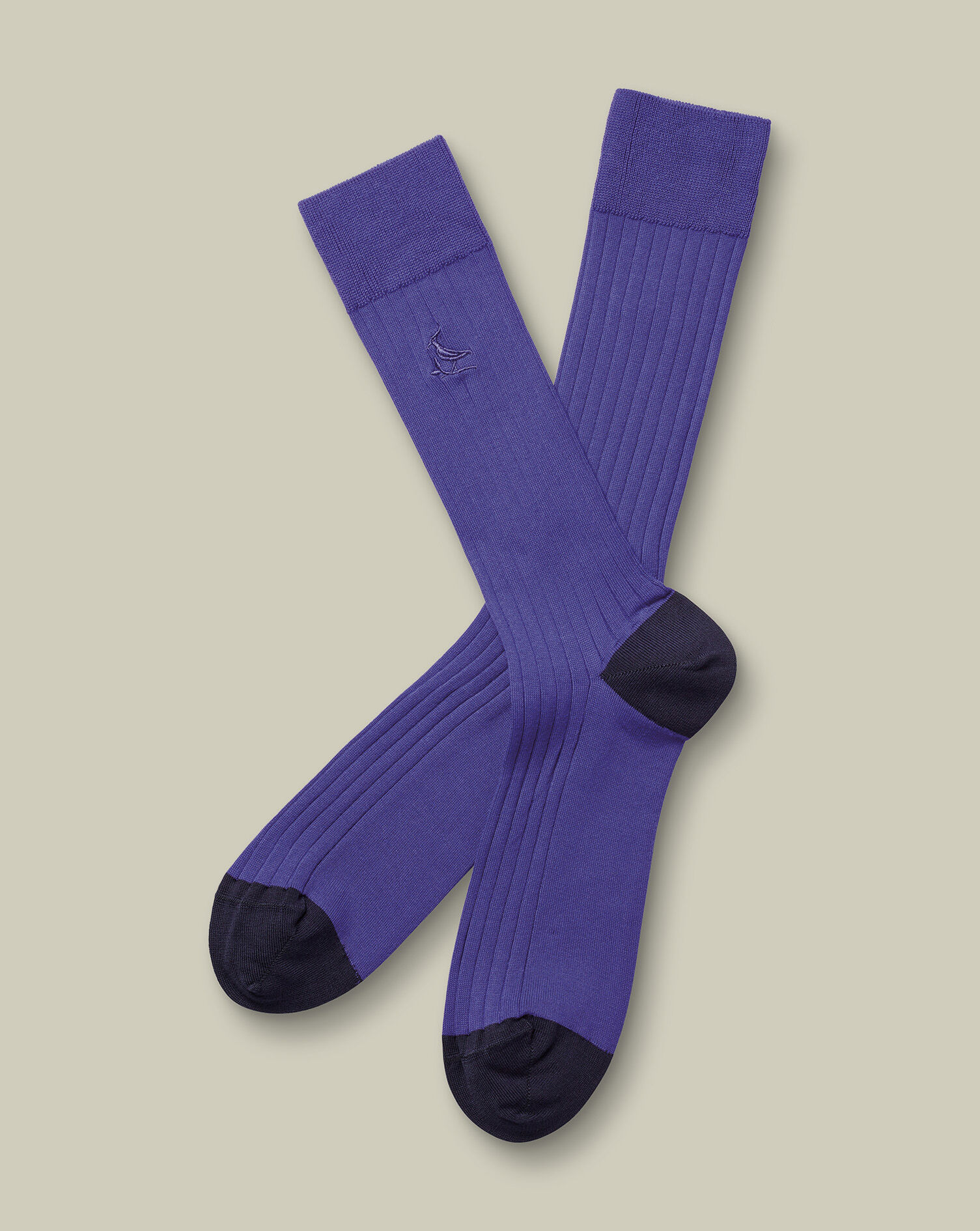 Cotton Rib Dress Socks - Purple 