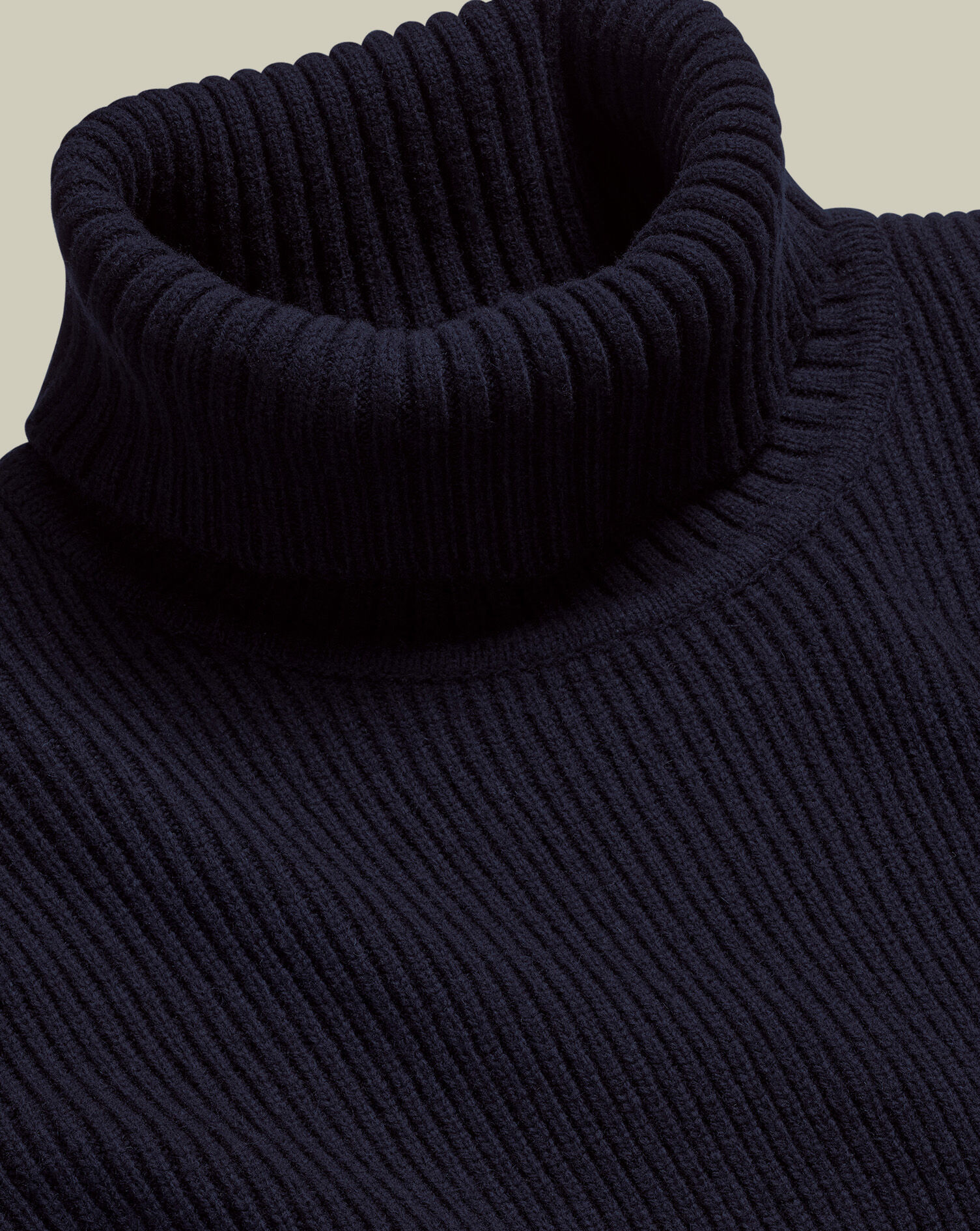 Merino Turtleneck Chunky Sweater - Navy