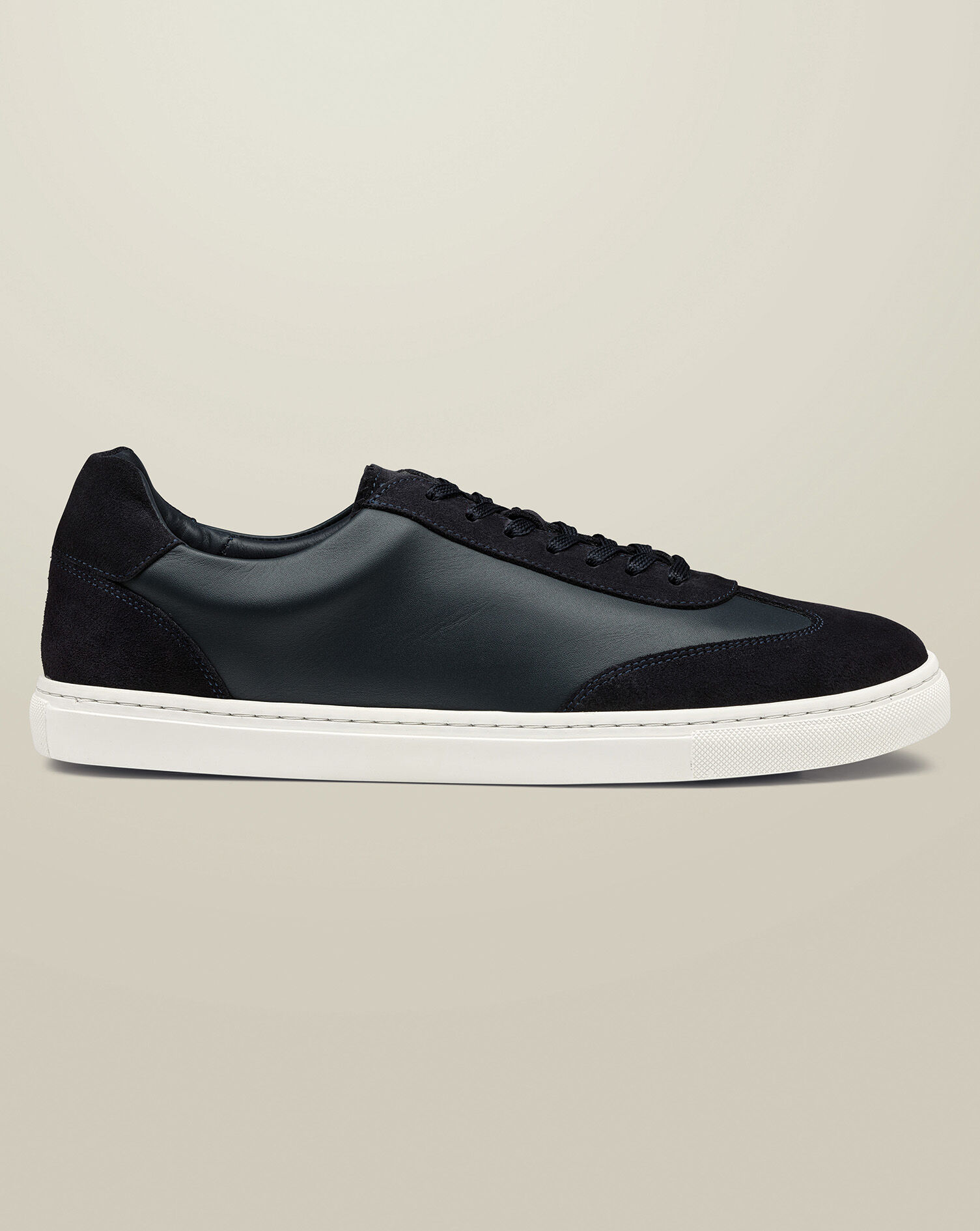 Leather and Suede Sneakers - Navy