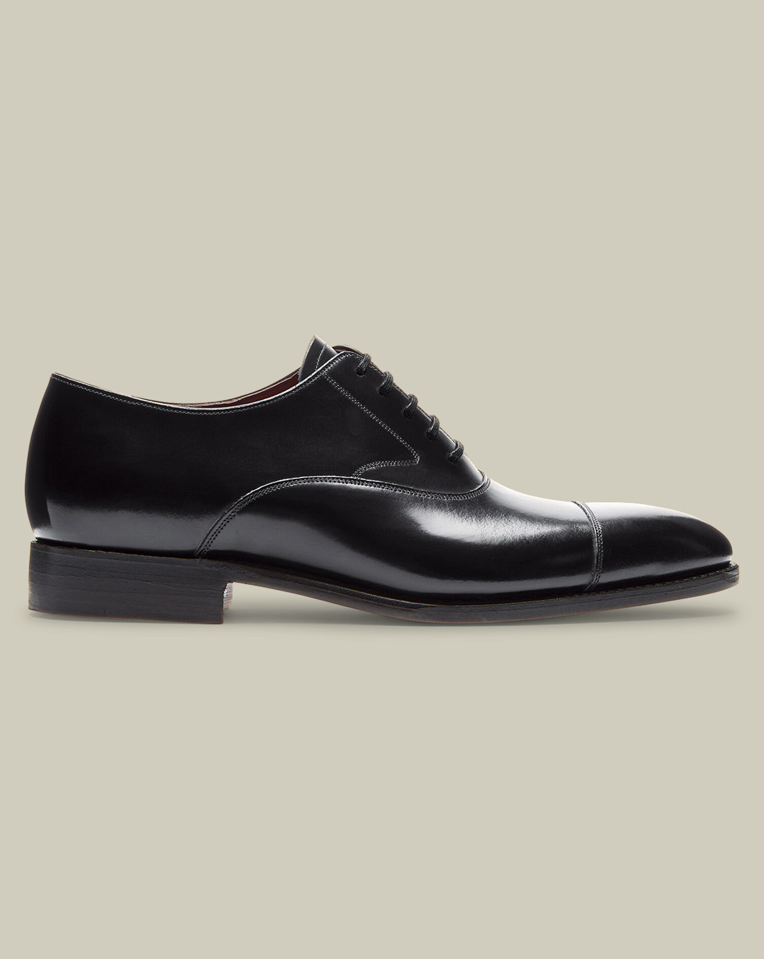 High-Shine Leather Luxury Oxford Shoes - Black