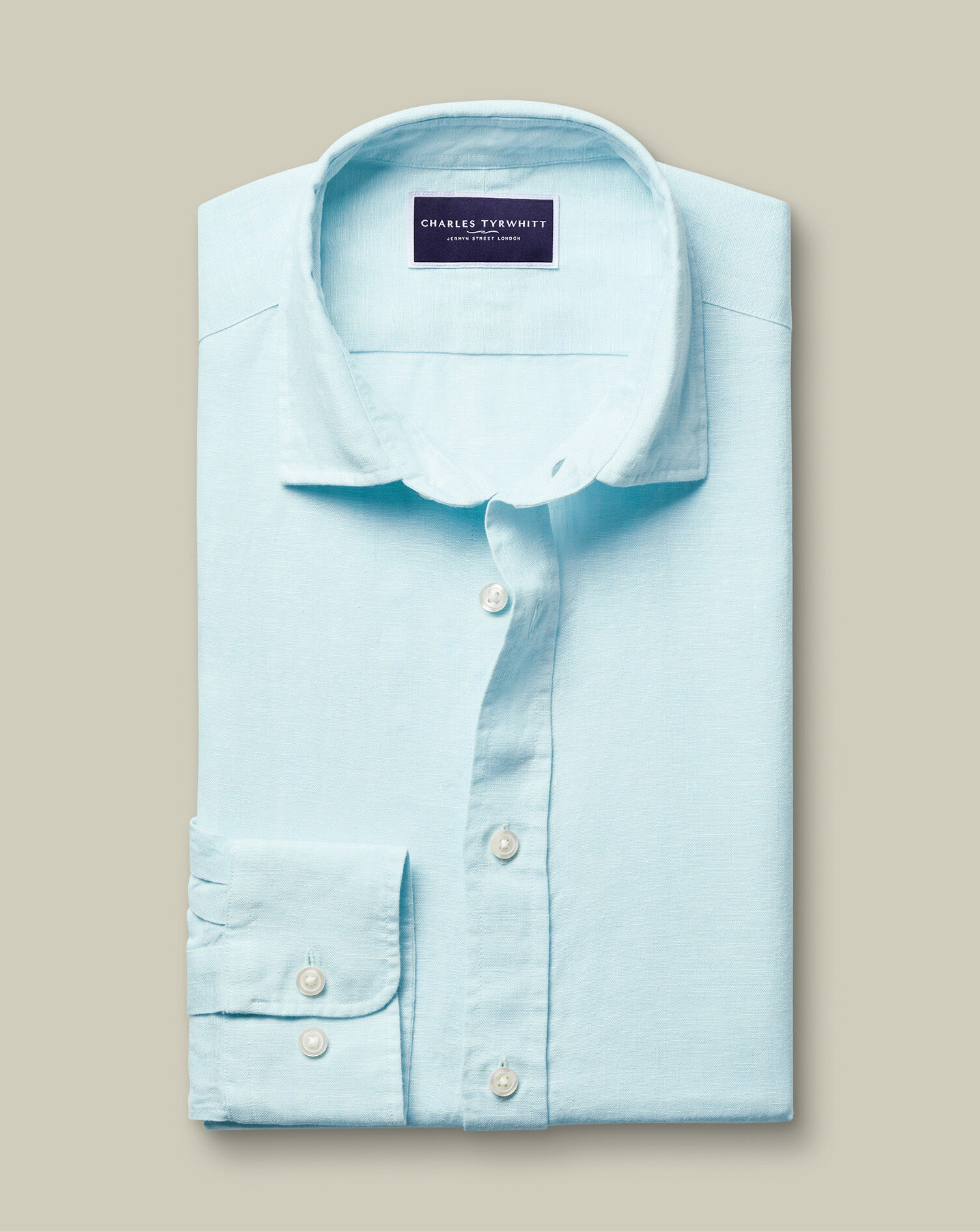 Pure Linen Shirt - Aqua Green