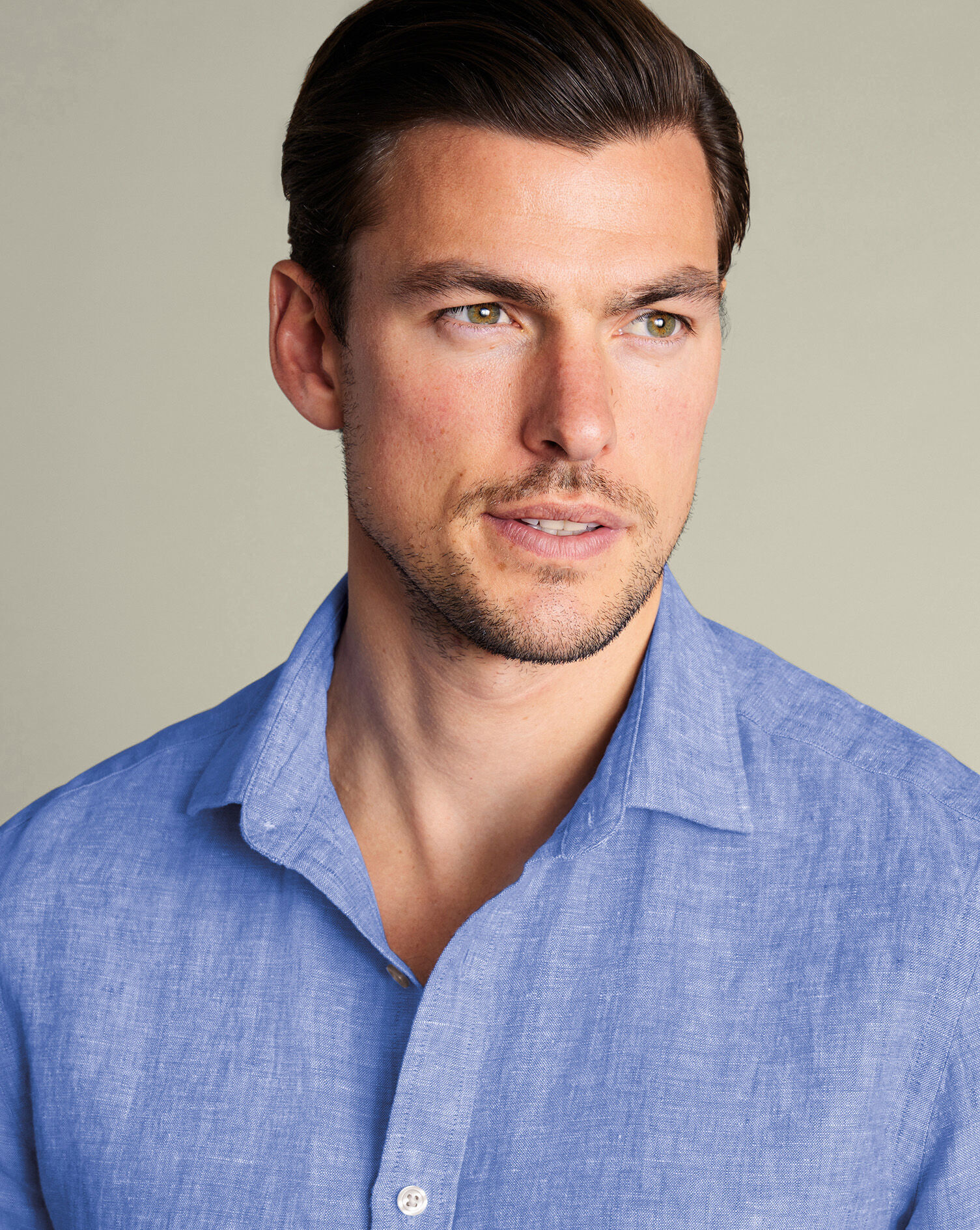 Pure Linen Short Sleeve Shirt - Cobalt Blue