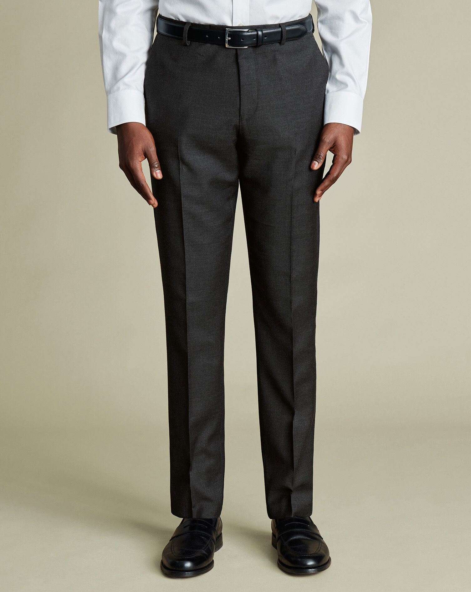 Natural Stretch Twill Suit - Charcoal