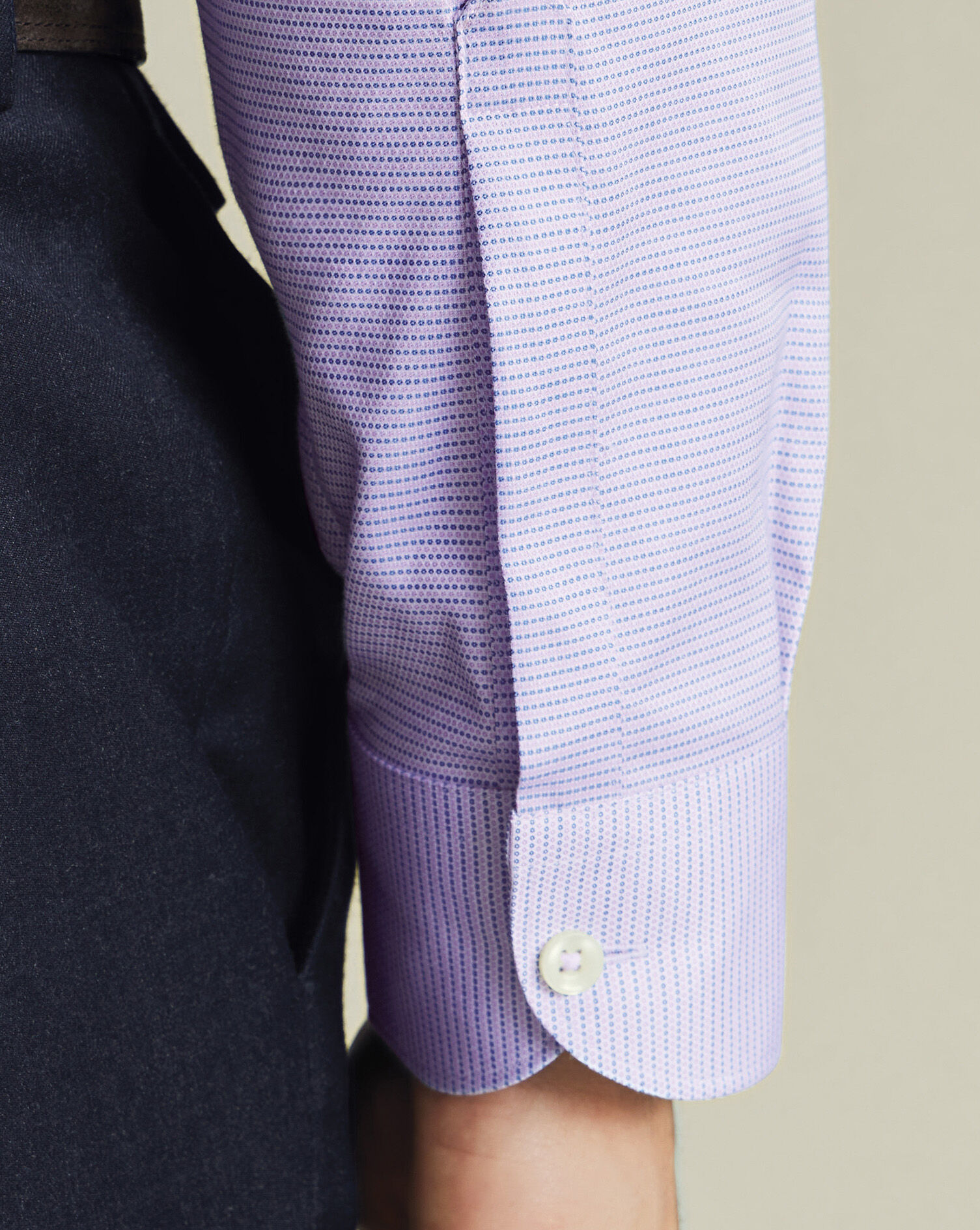 Non-Iron Stretch Texture Circle Shirt - Lilac