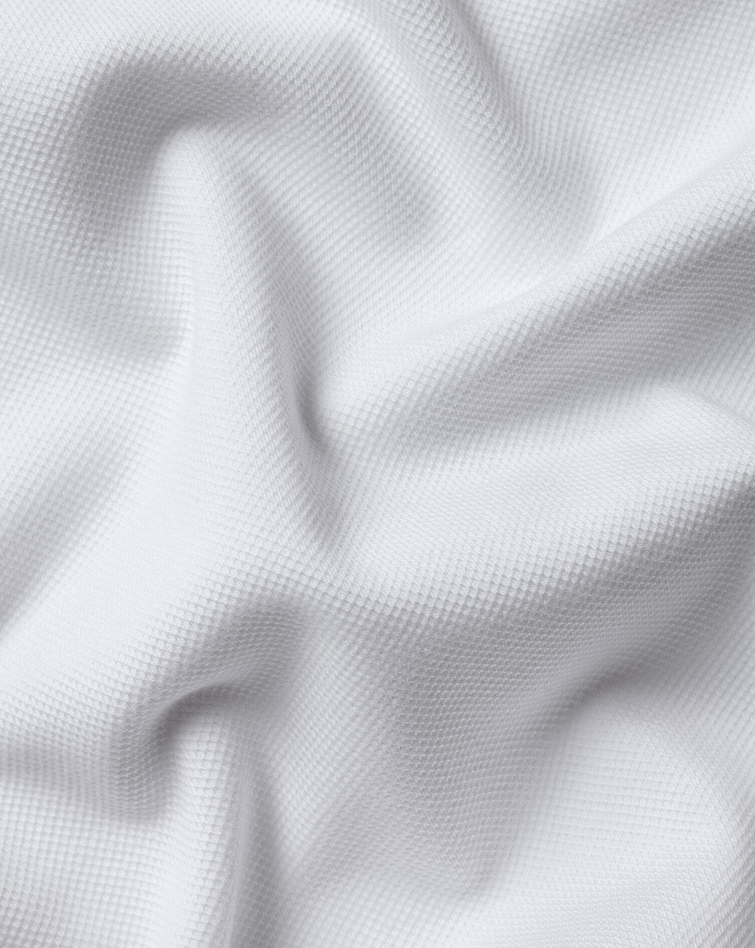 Long Sleeve Smart Pique Polo - White