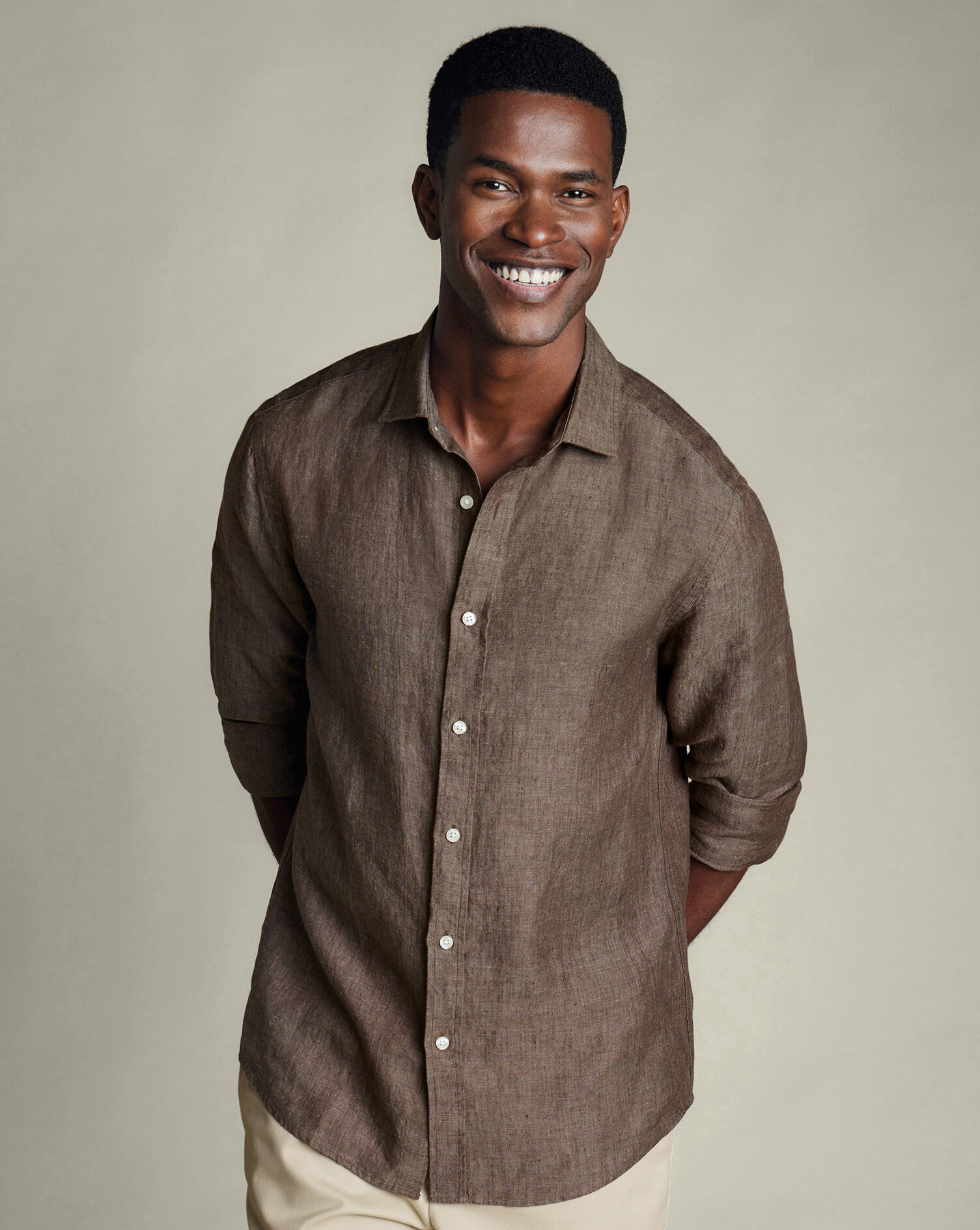 Pure Linen Shirt - Mocha
