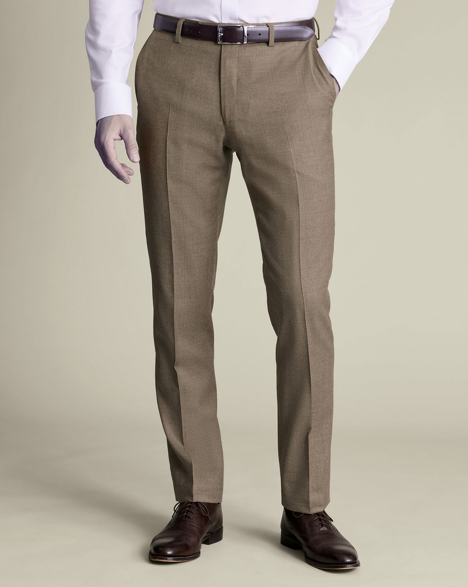 Flannel Italian Suit - Taupe