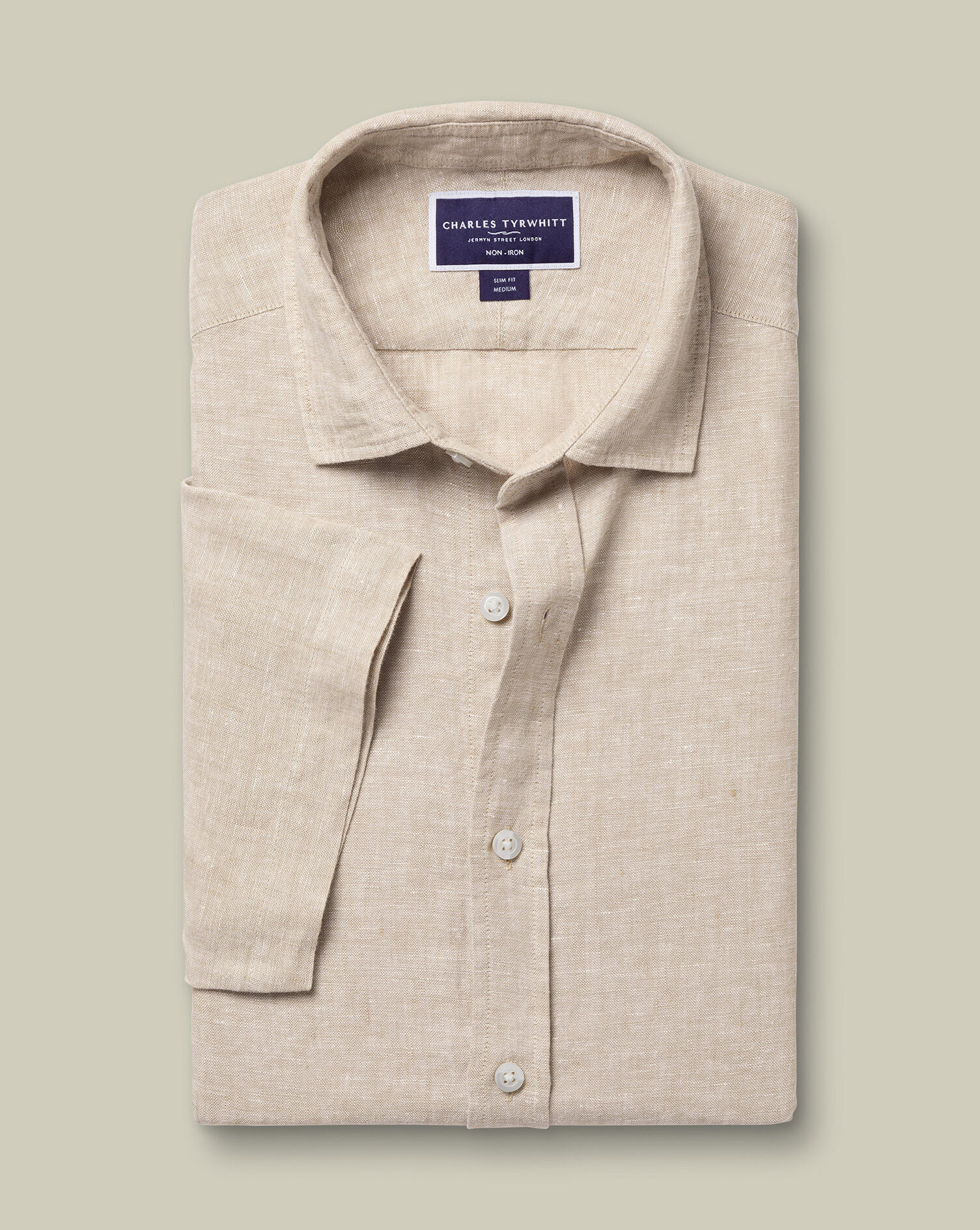 Pure Linen Short Sleeve Shirt - Oatmeal