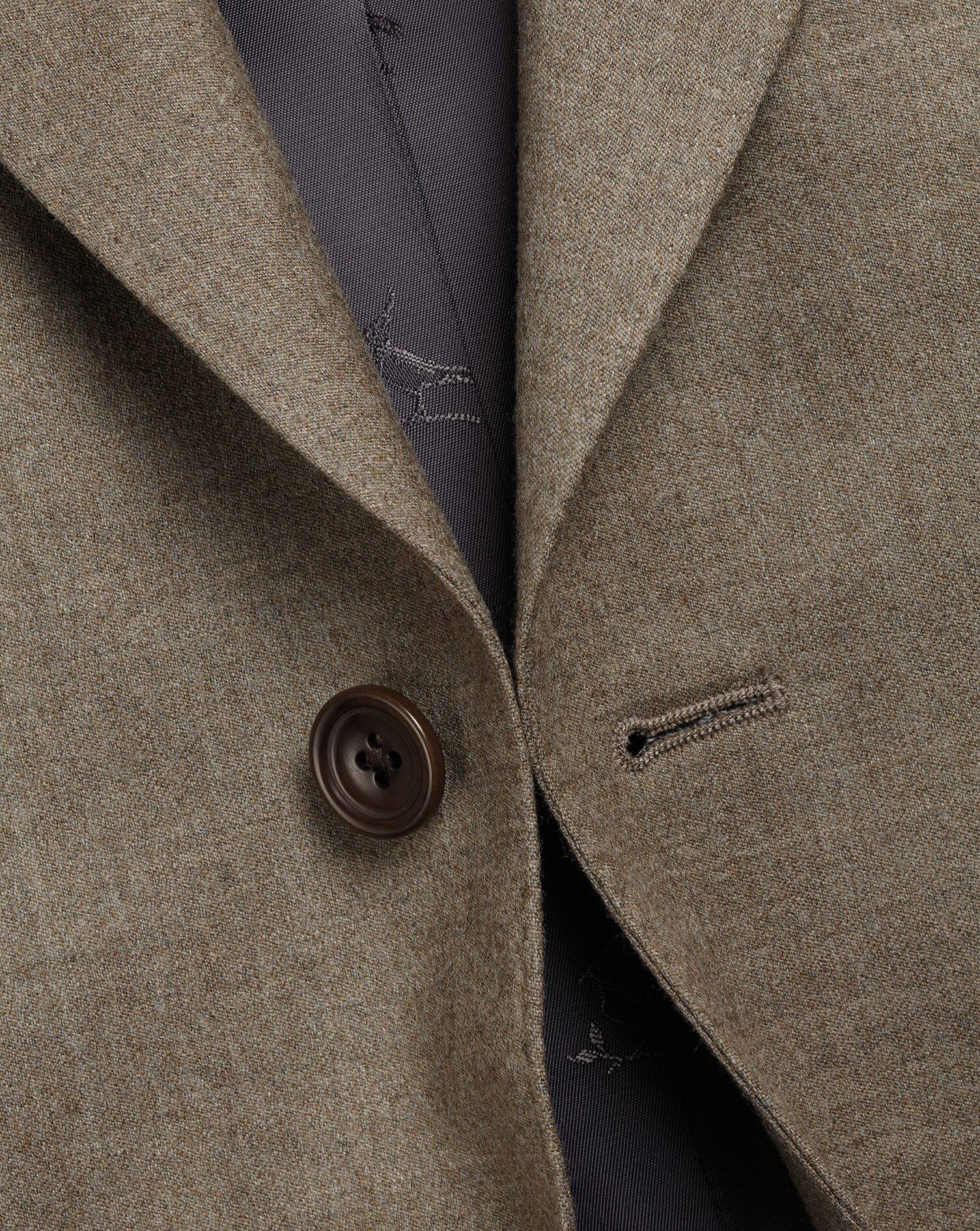 Flannel Italian Suit - Taupe