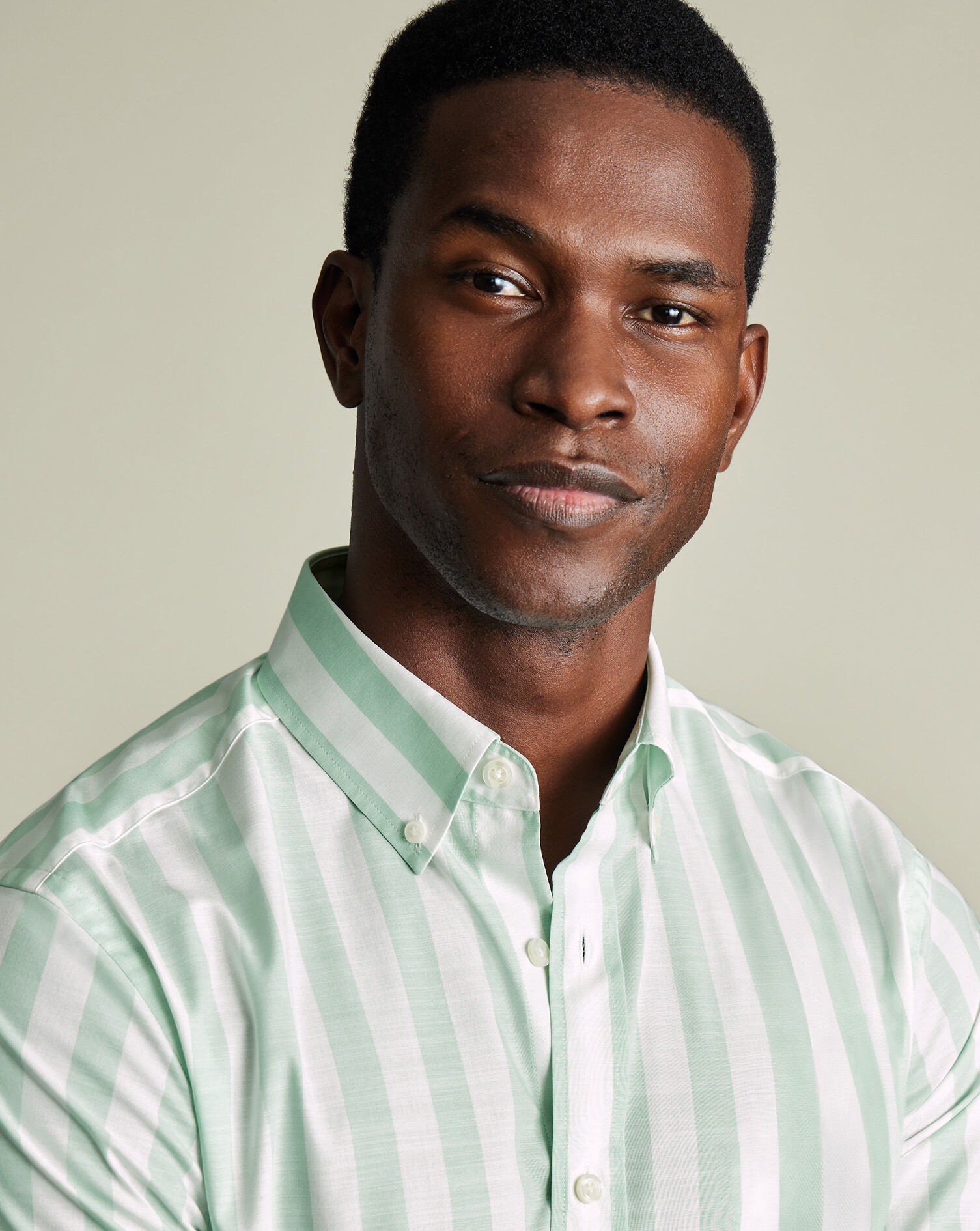 Non-Iron Stretch Poplin Slub Short Sleeve Shirt - Aqua