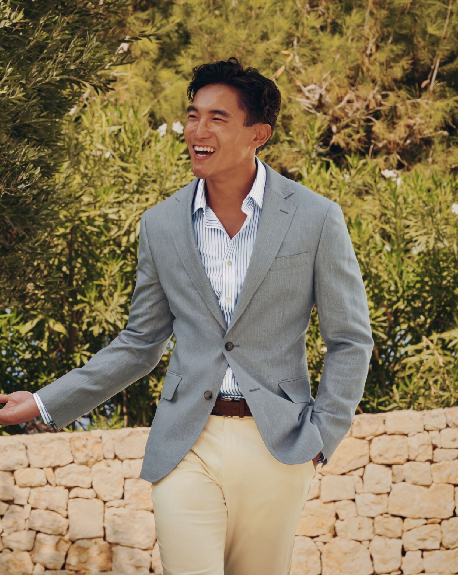 Linen Cotton Jacket - Ice Blue