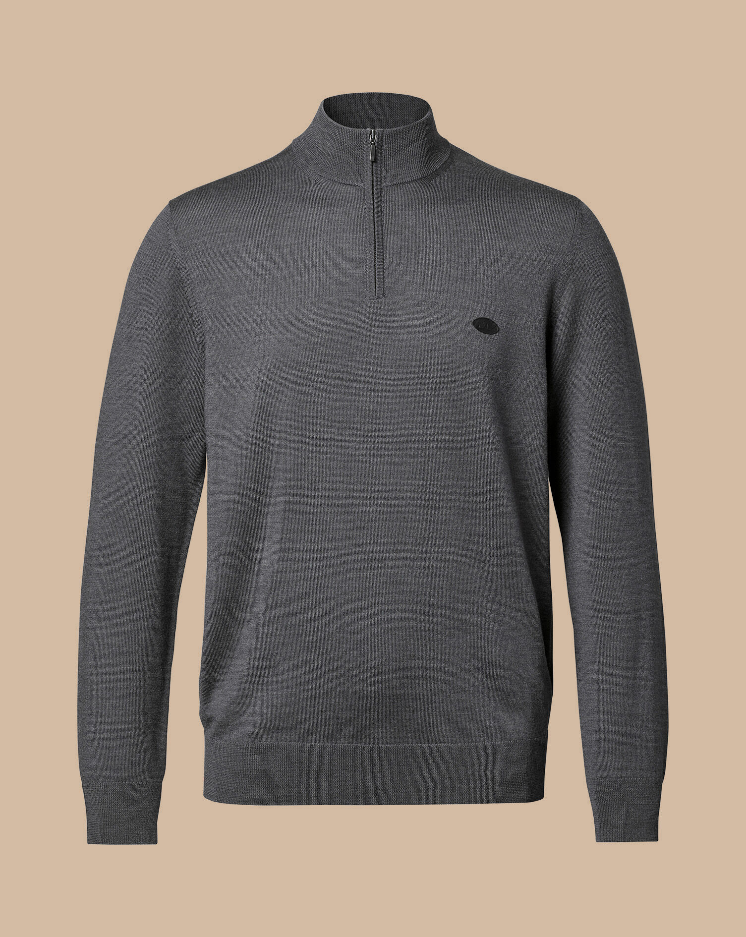 New York Jets Merino Quarter Zip Sweater - Gray