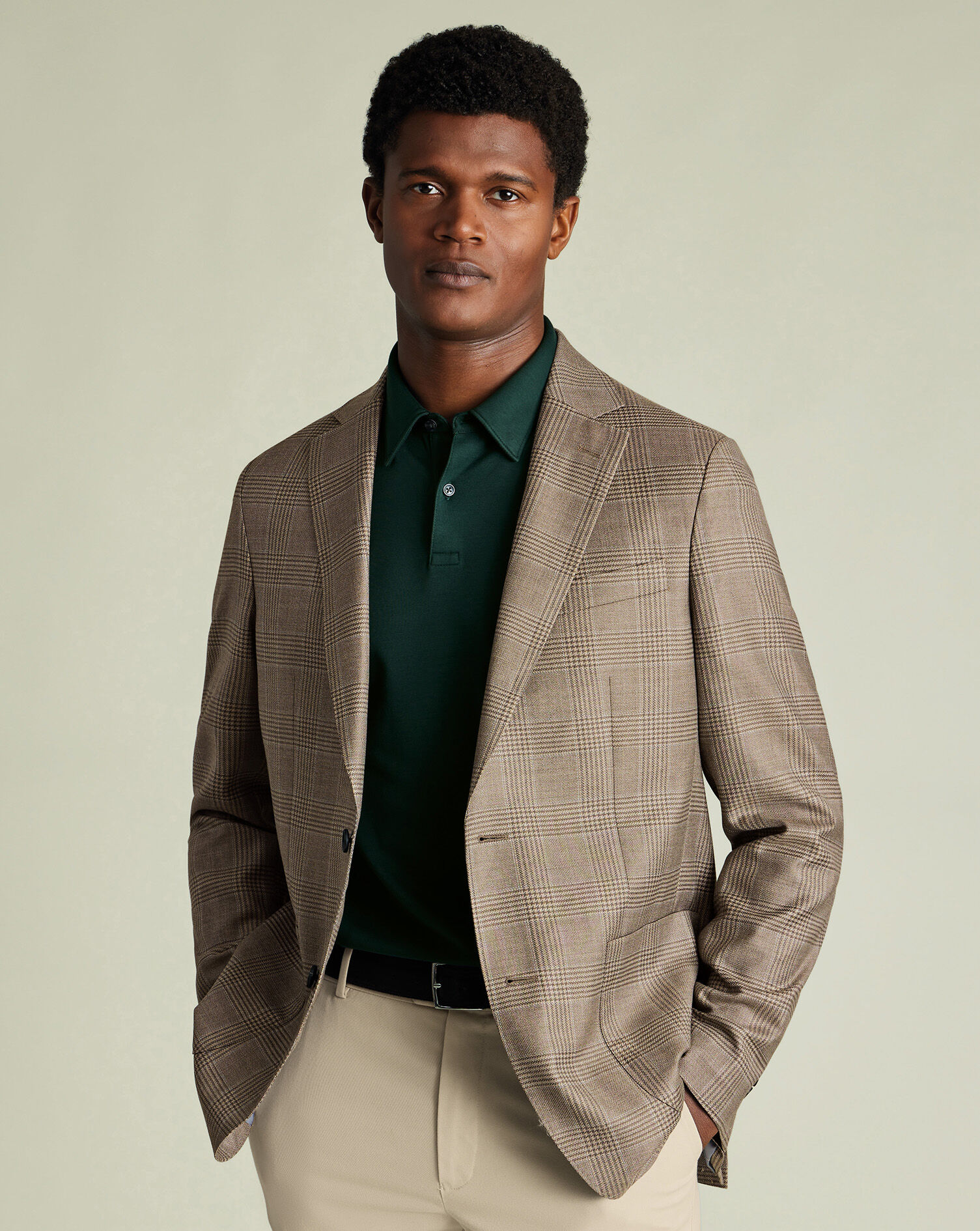 Long Sleeve Smart Jersey Polo - Dark Green