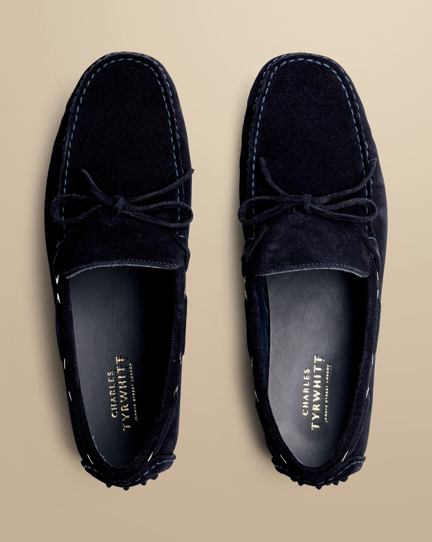 Suede Driving Loafers - Navy