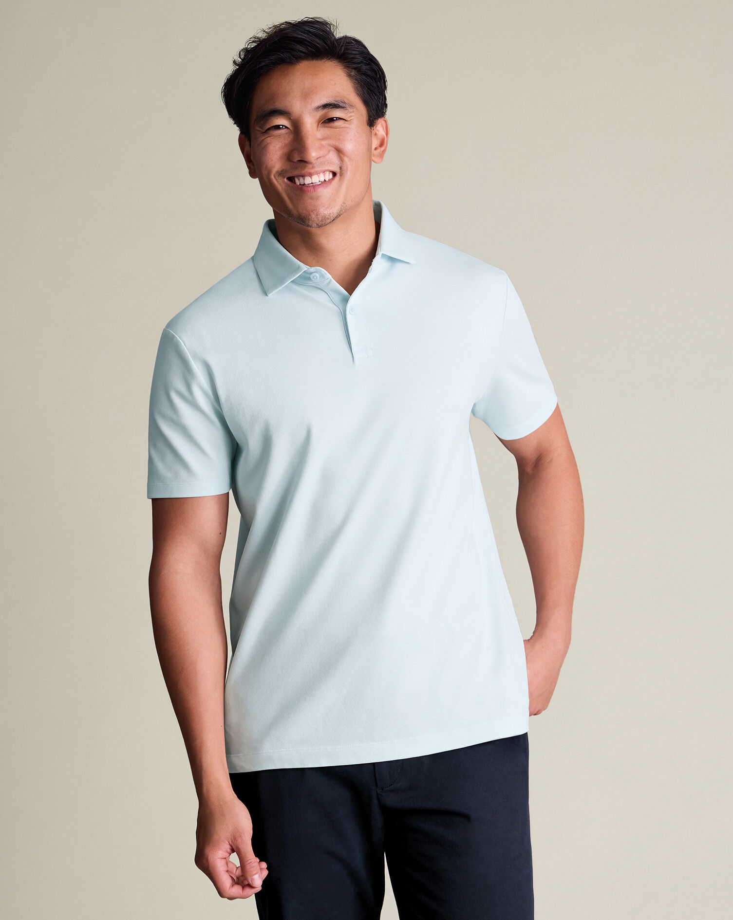 Smart Pique Polo - Ice Blue