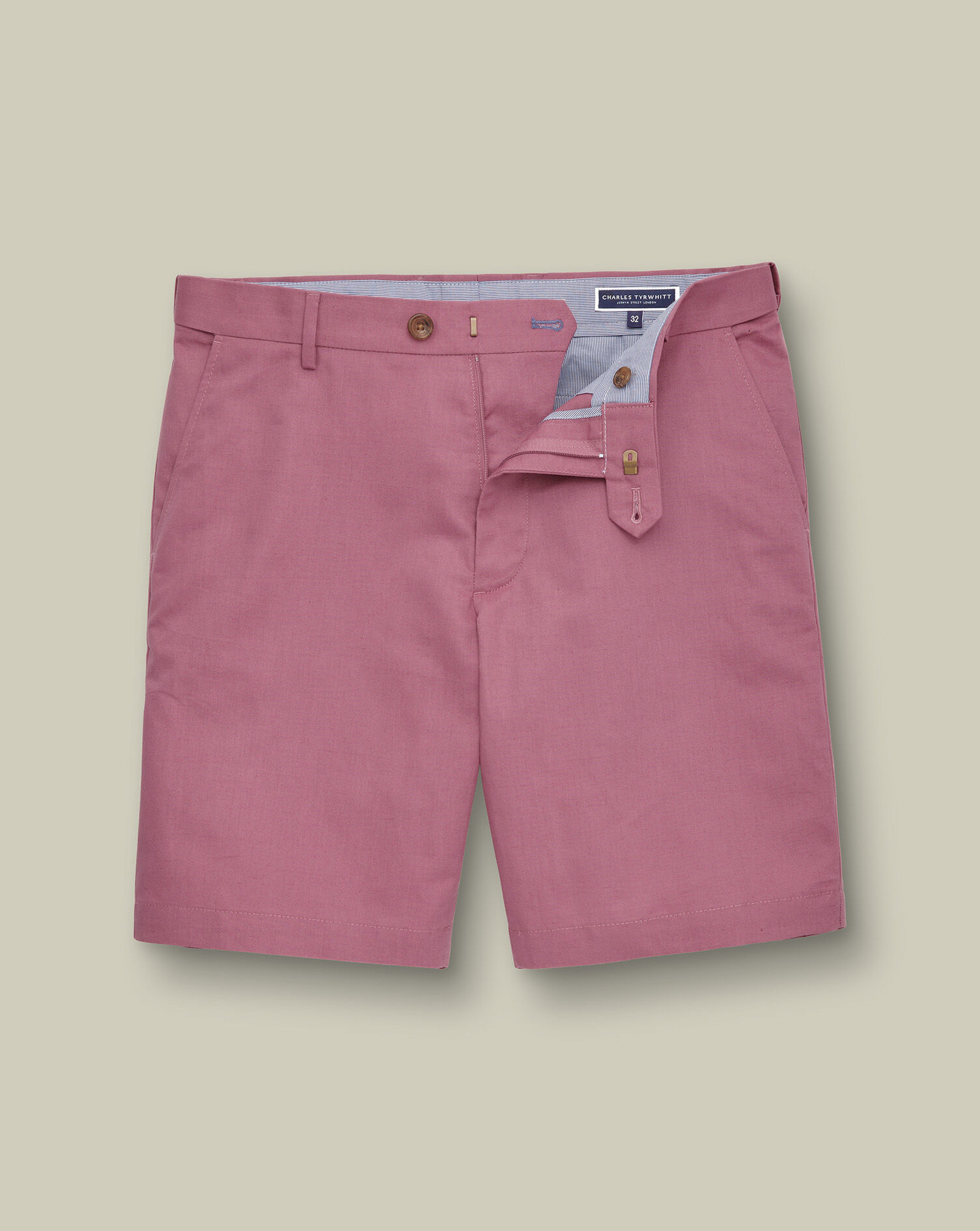 Cotton Linen Shorts - Claret Pink