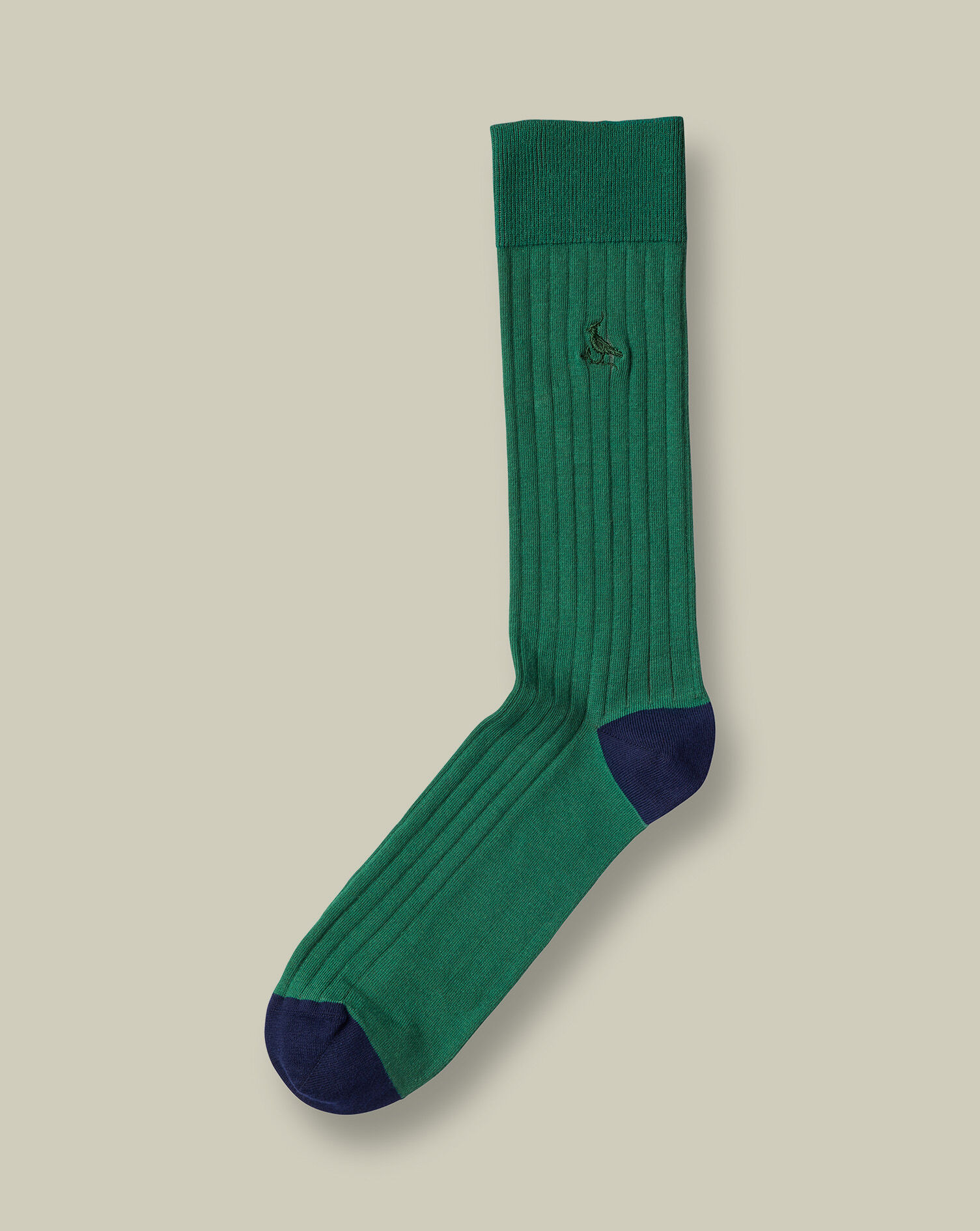 Cotton Rib Dress Socks - Dark Green 