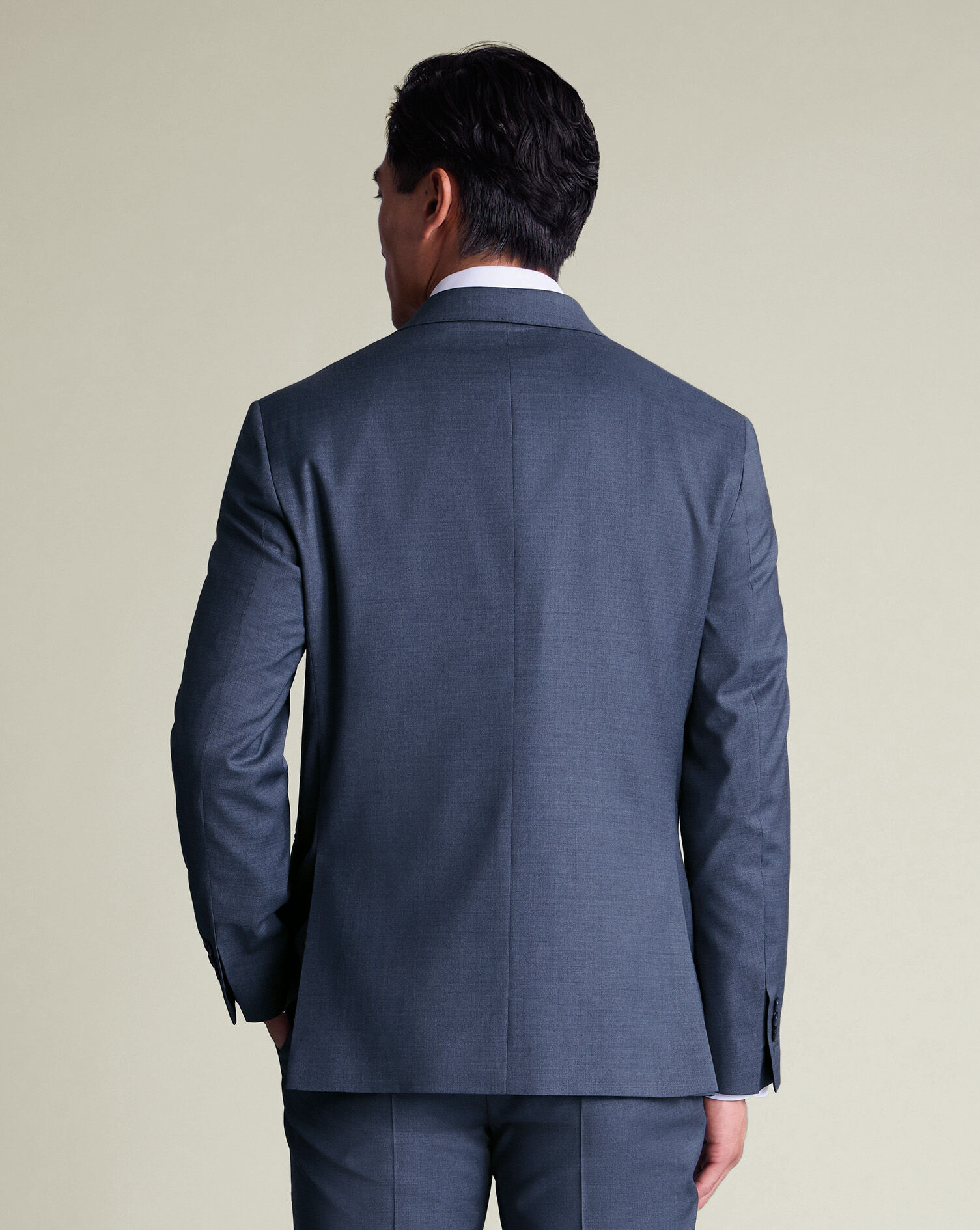 Double Breasted Italian Suit - Denim Blue