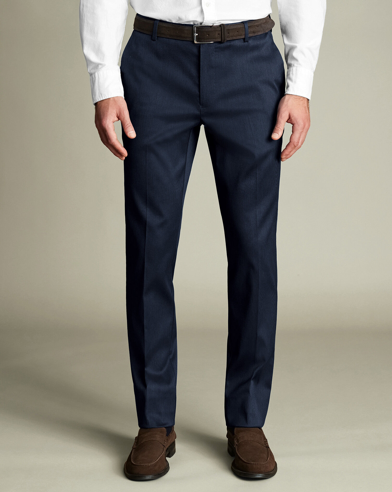Smart Stretch Texture Pants - Denim Blue