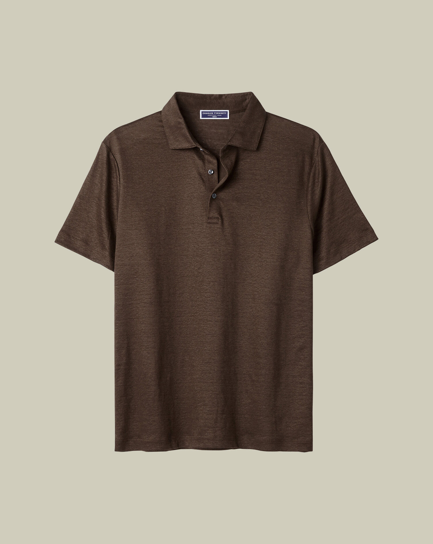 Linen Polo - Chocolate Brown