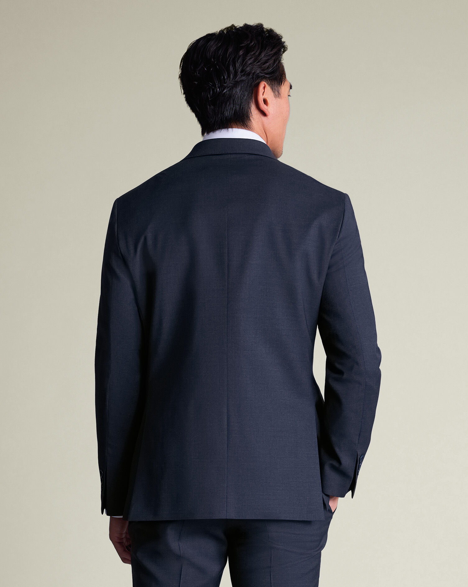 Double Breasted Italian Suit - Steel Blue