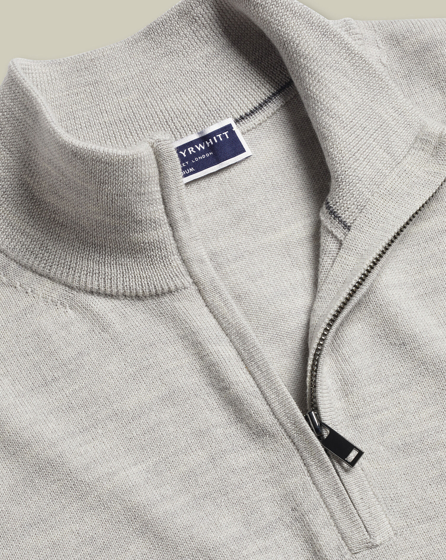 Merino Quarter Zip Sweater - Silver