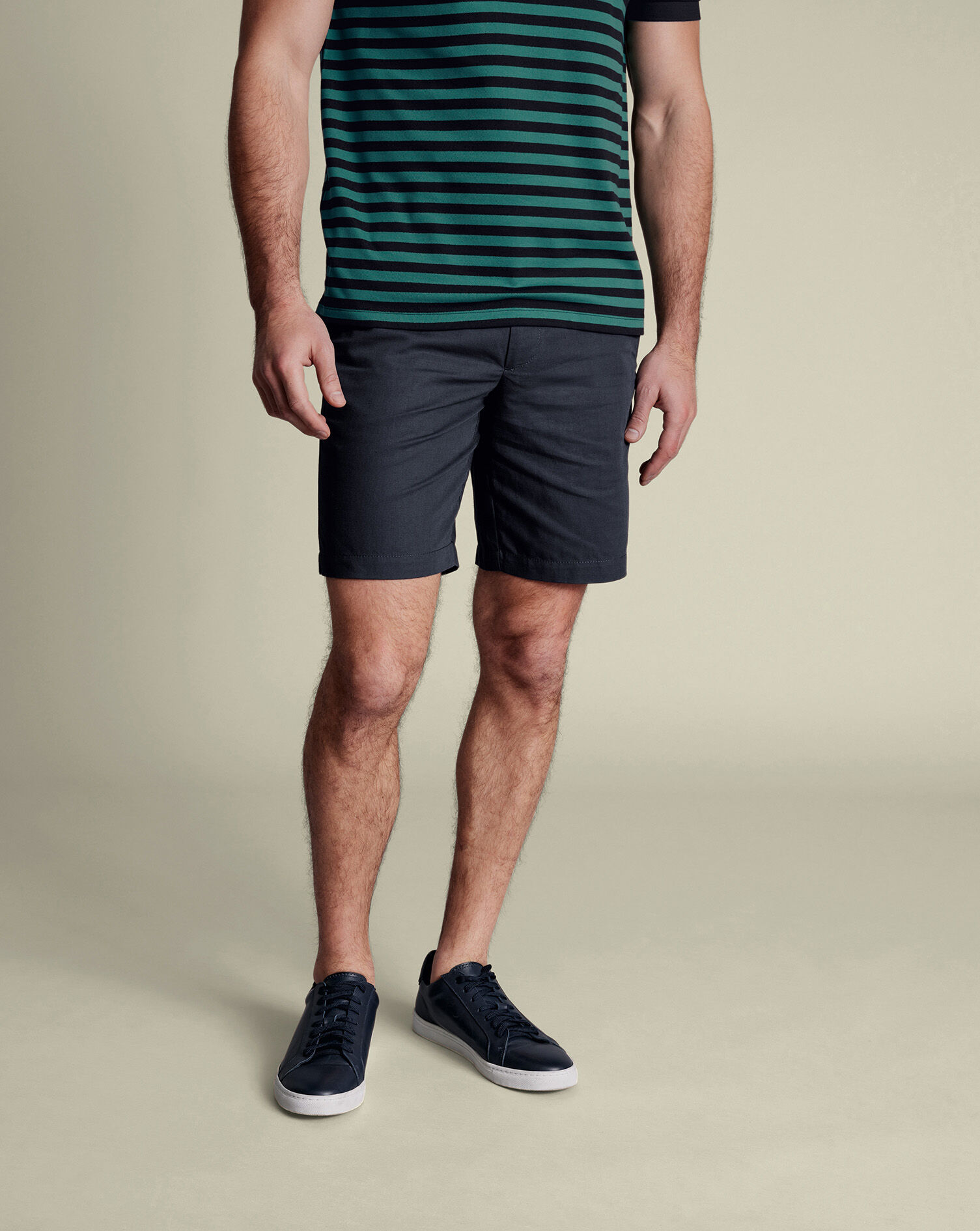 Cotton Linen Shorts - Navy Blue