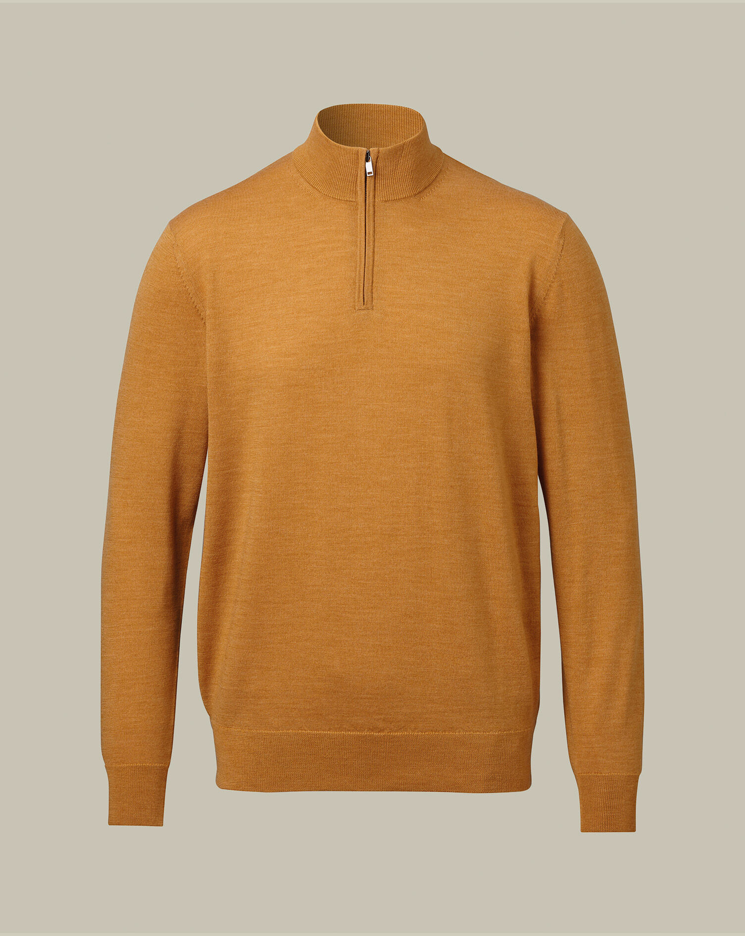 Pure Merino Quarter Zip Sweater - Yellow