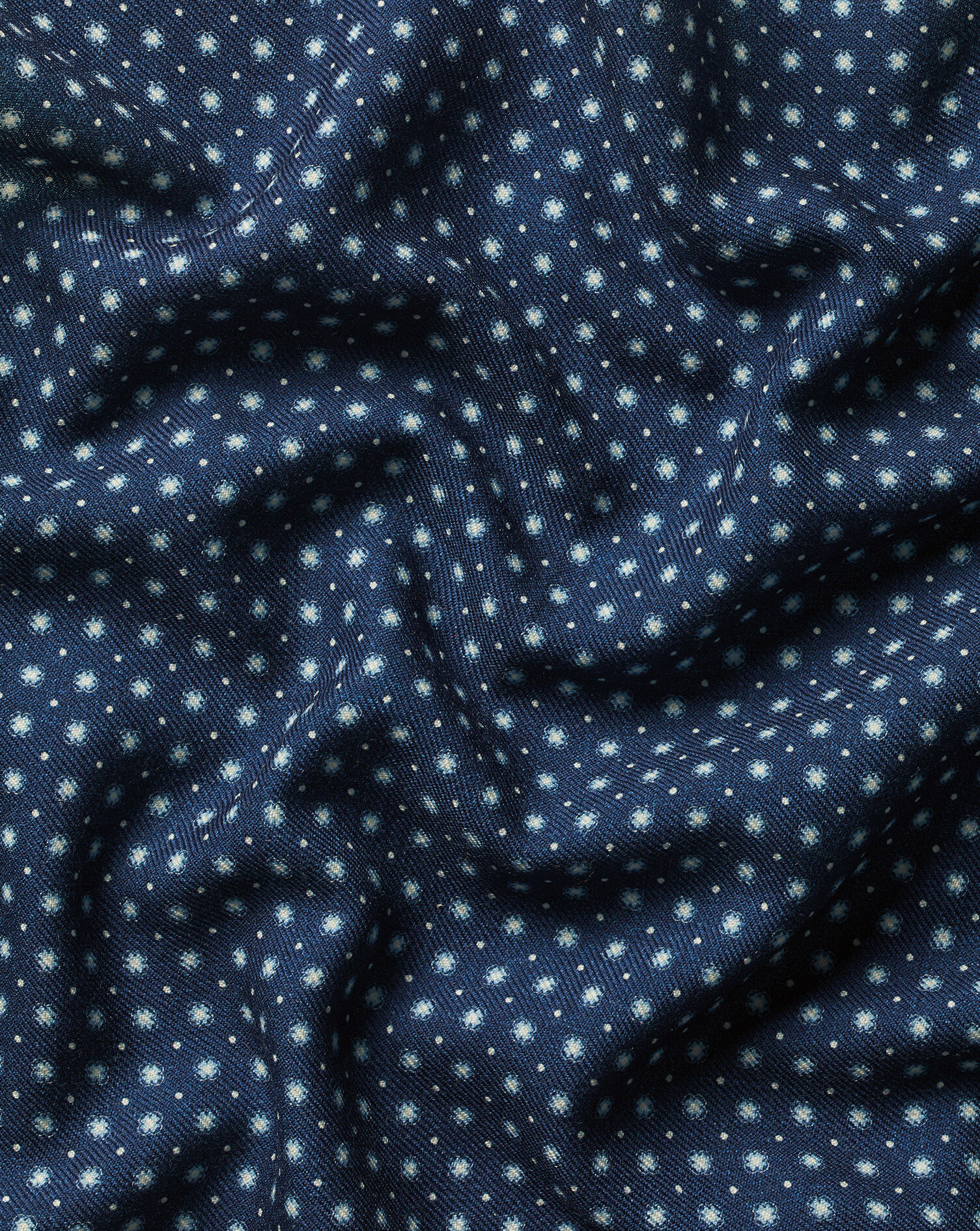 Wool Geo Print Pocket Square - Royal Blue