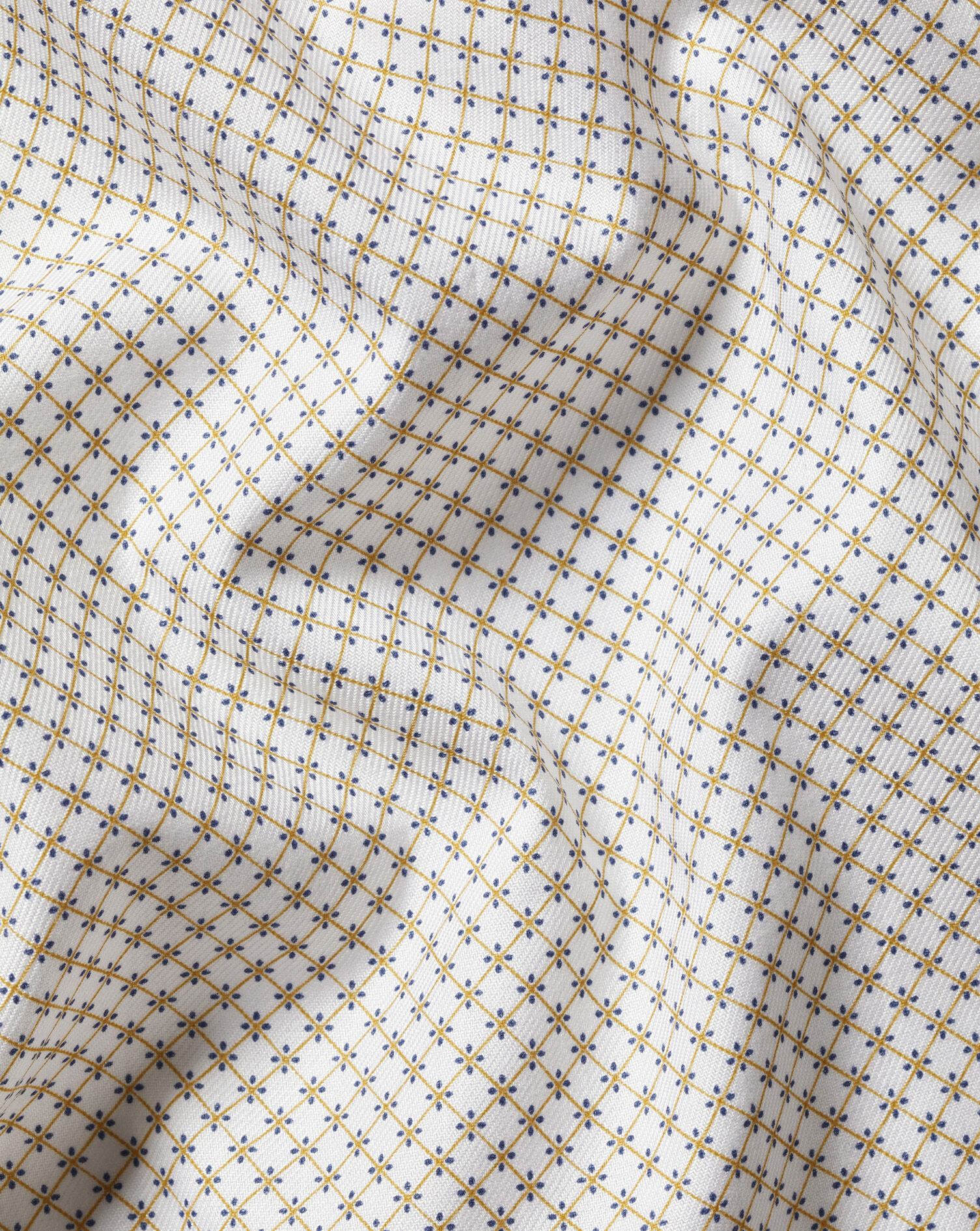 Non-Iron Stretch Geo Print Shirt - Taupe & Blue