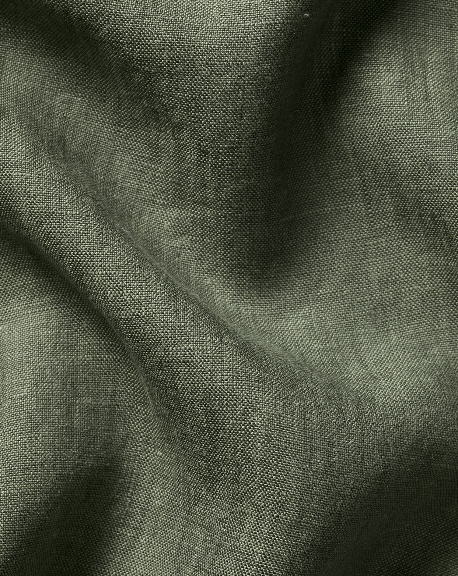Pure Linen Shirt - Olive Green