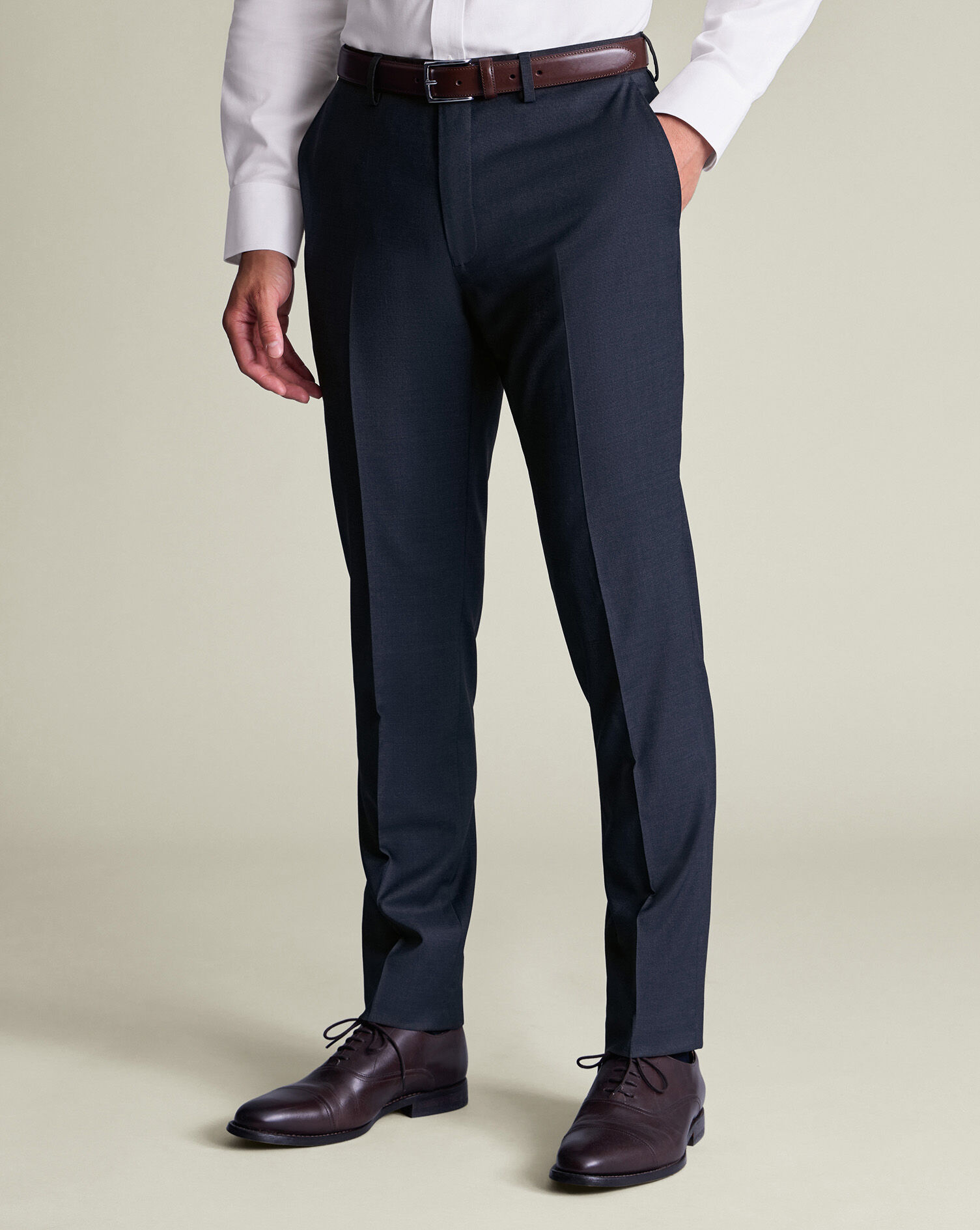 Double Breasted Italian Suit - Steel Blue