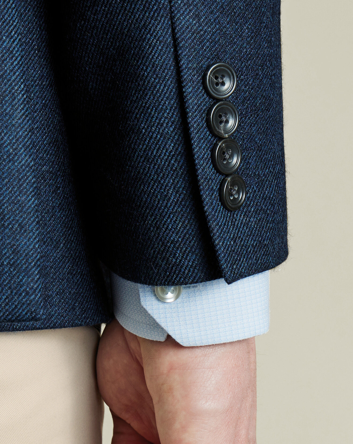Wool Texture Twill Jacket - Steel Blue