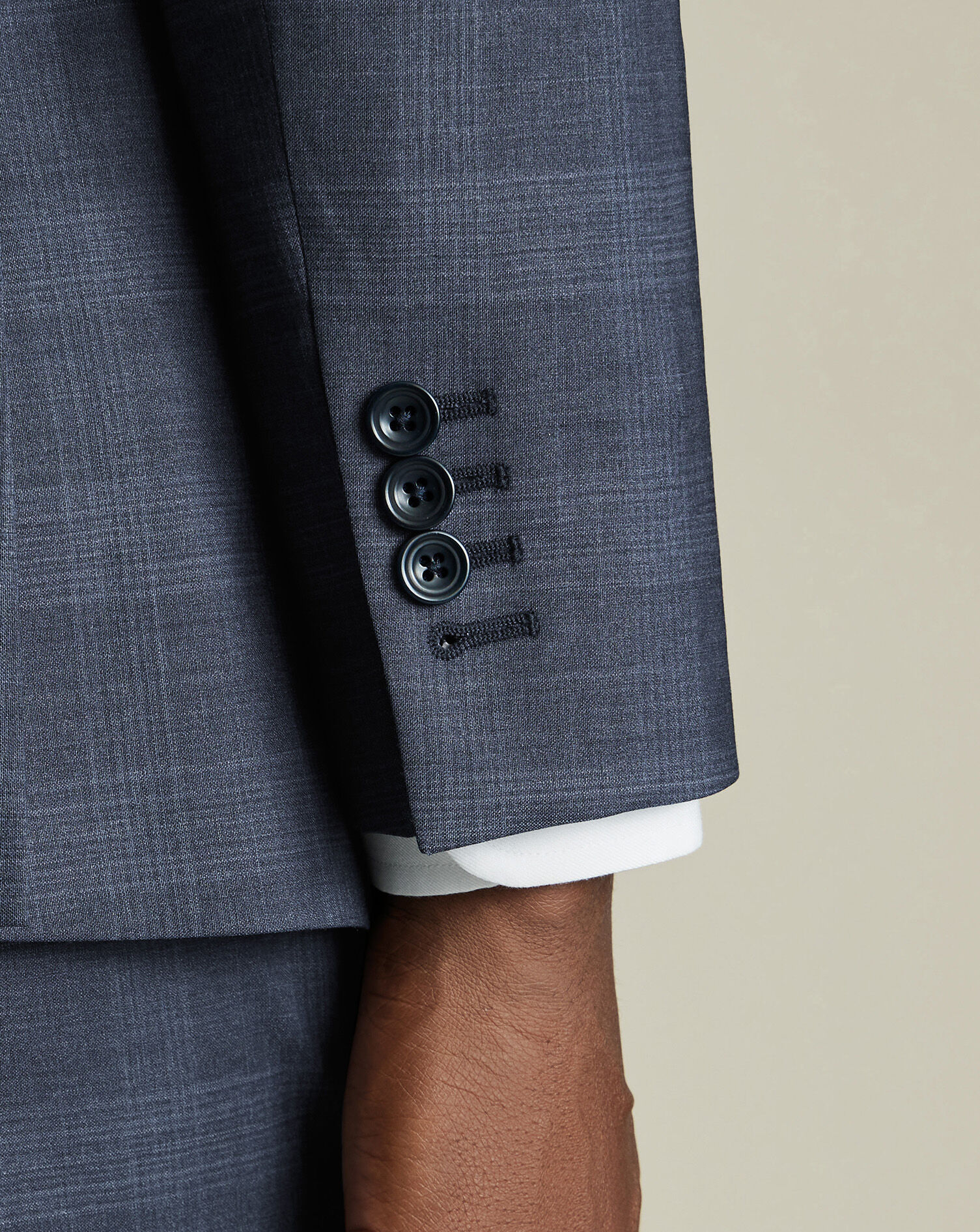 Italian Check Suit - Steel Blue