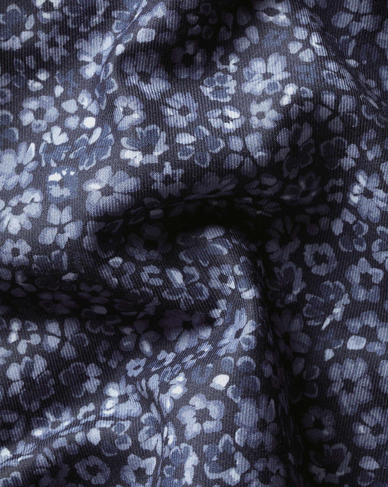 Non-Iron Stretch Floral Print Shirt - Navy