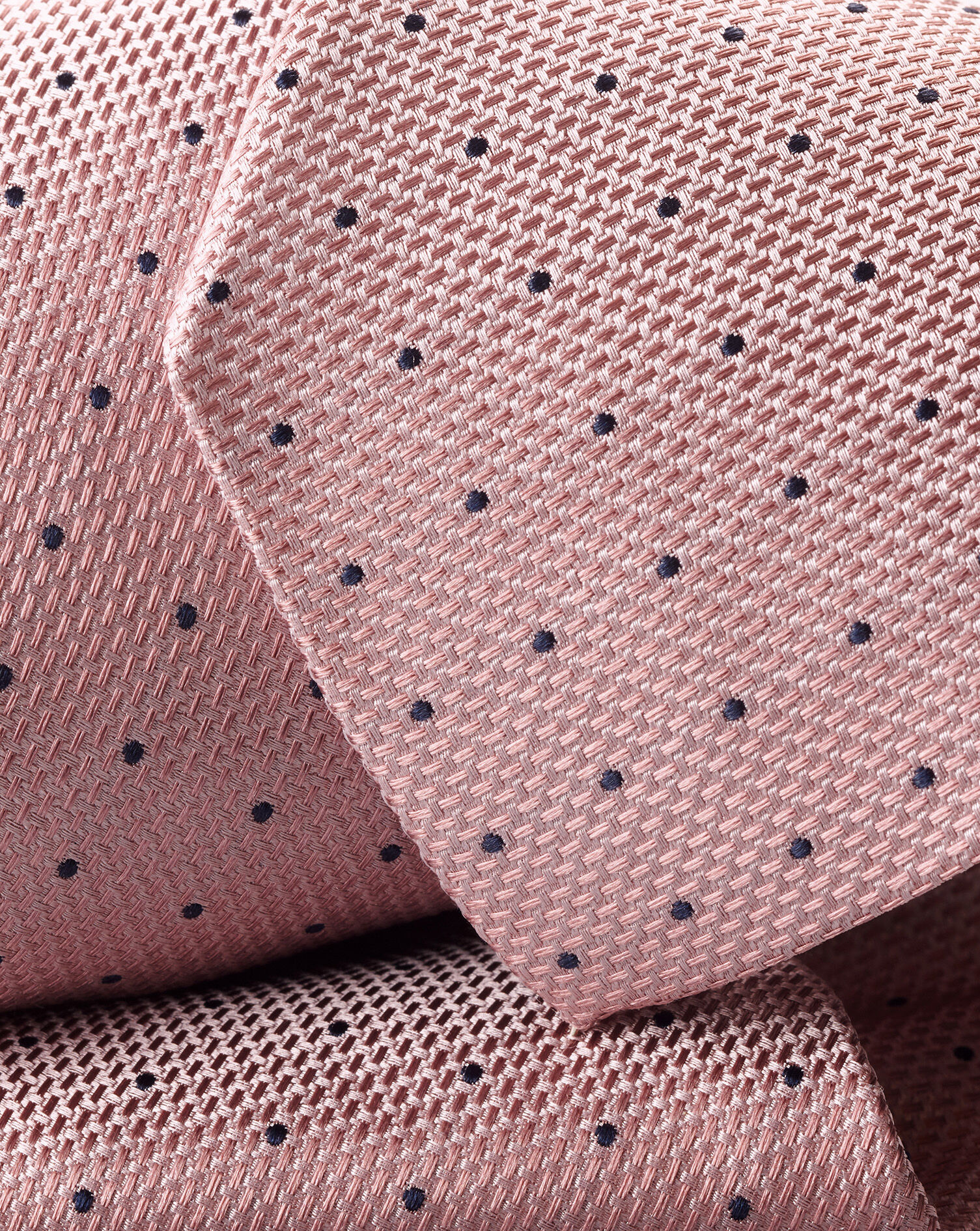 Stain Resistant Spot Silk Tie - Pink & Navy