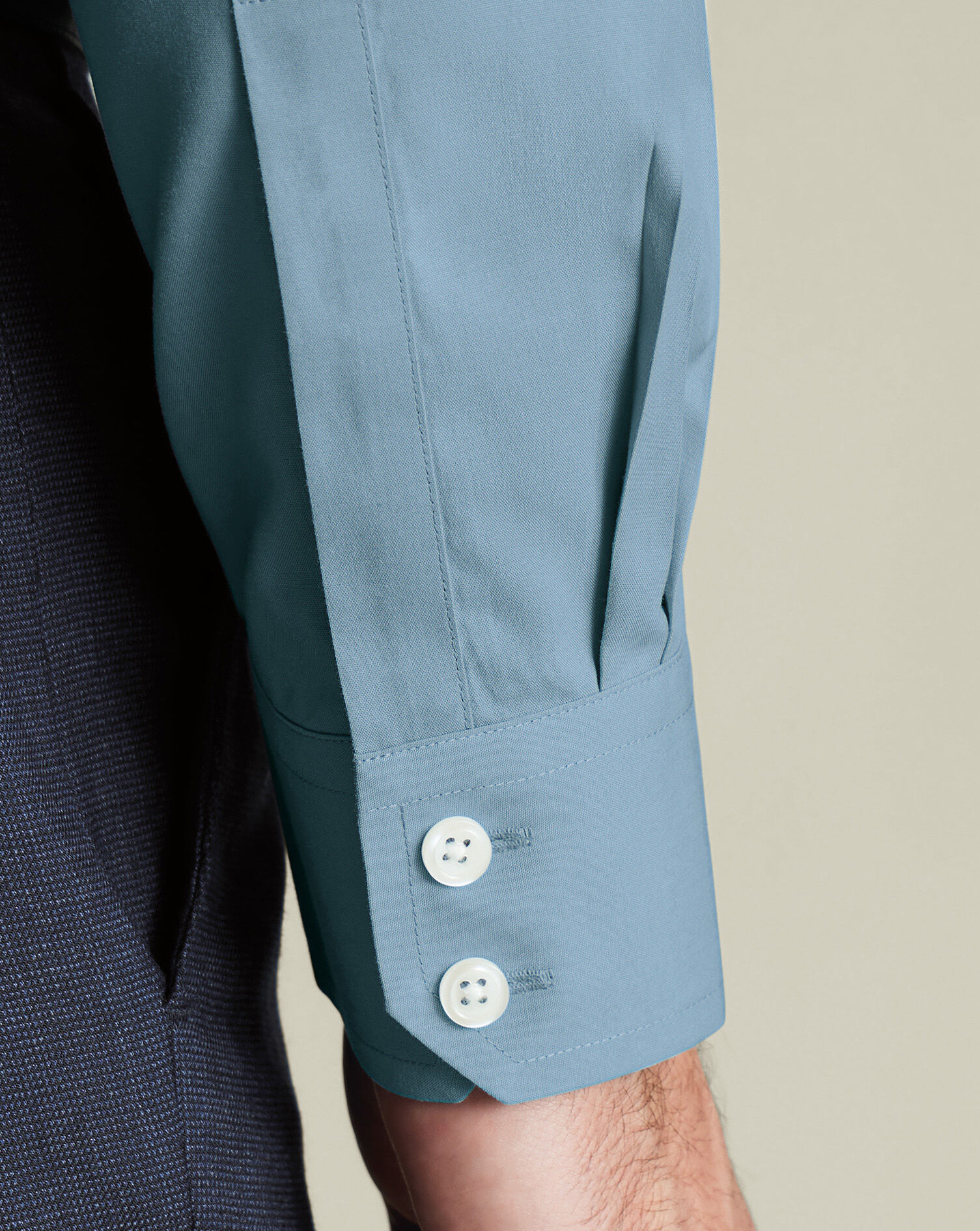 Non-Iron Stretch Poplin Shirt - Airforce Blue