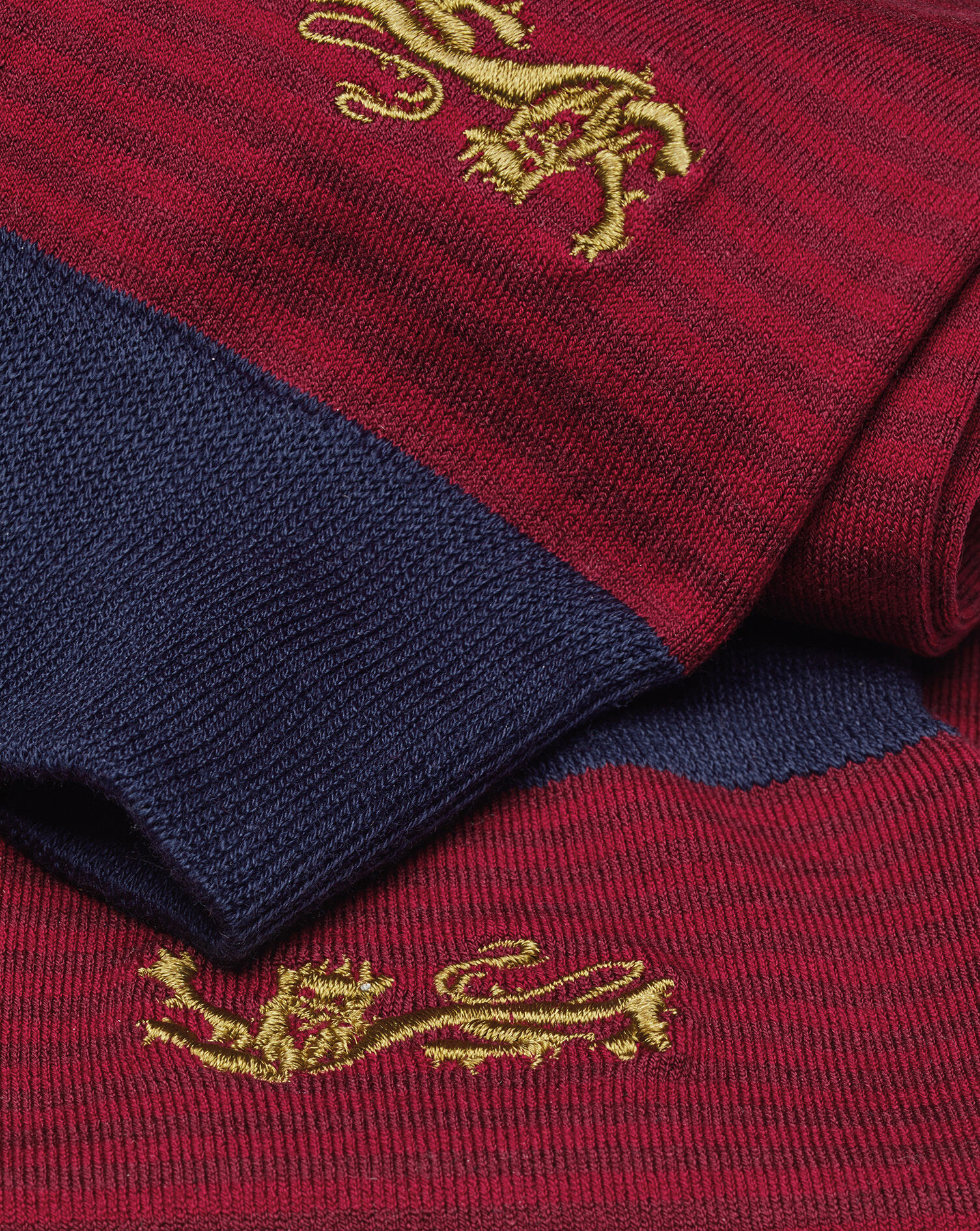 The Lions Stripe Socks - Red & Dark Red