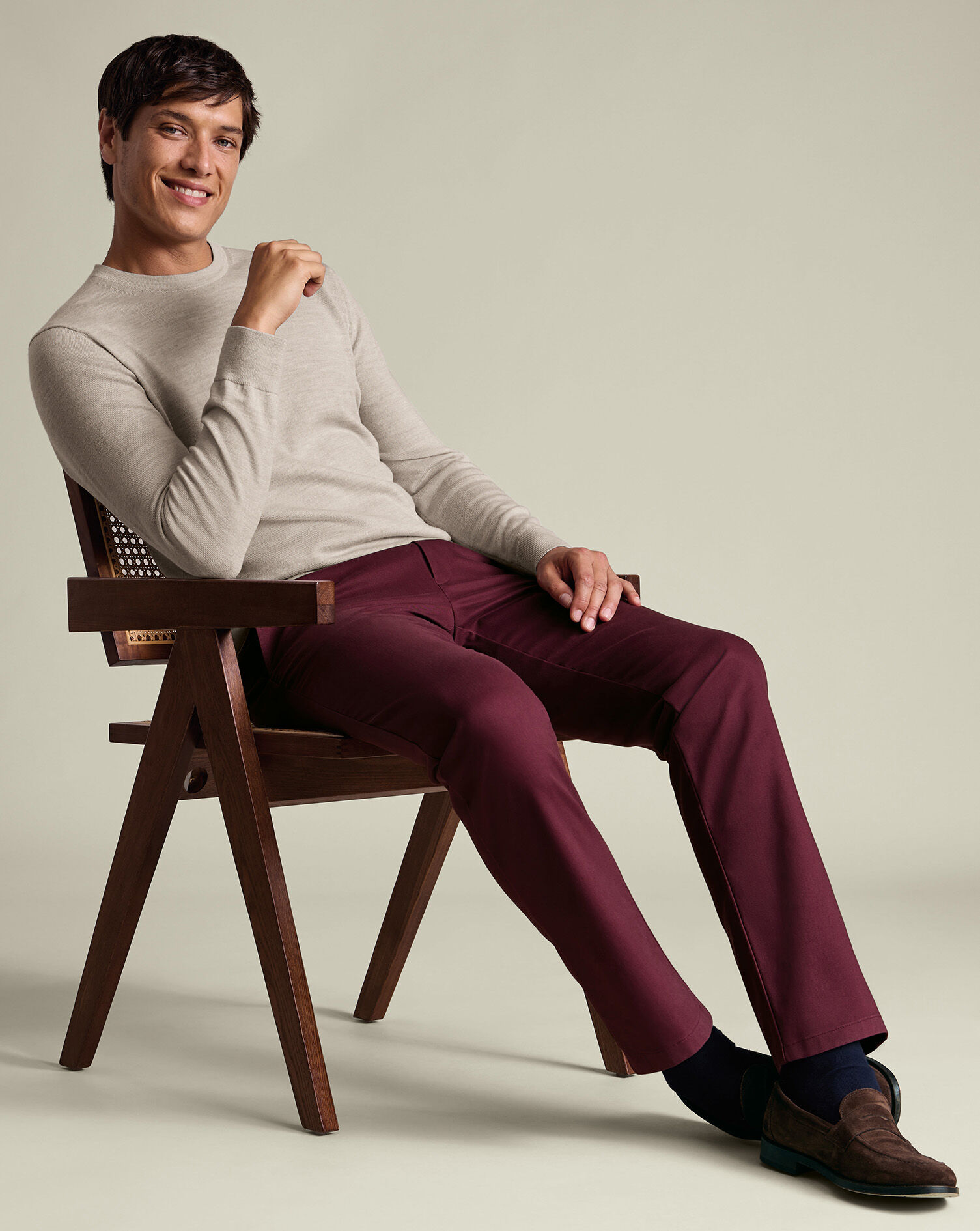 Ultimate Non-Iron Chinos - Dark Pink