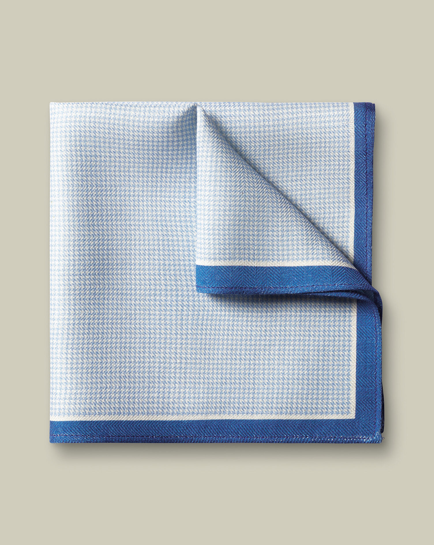 Wool Puppytooth Pocket Square - Sky Blue