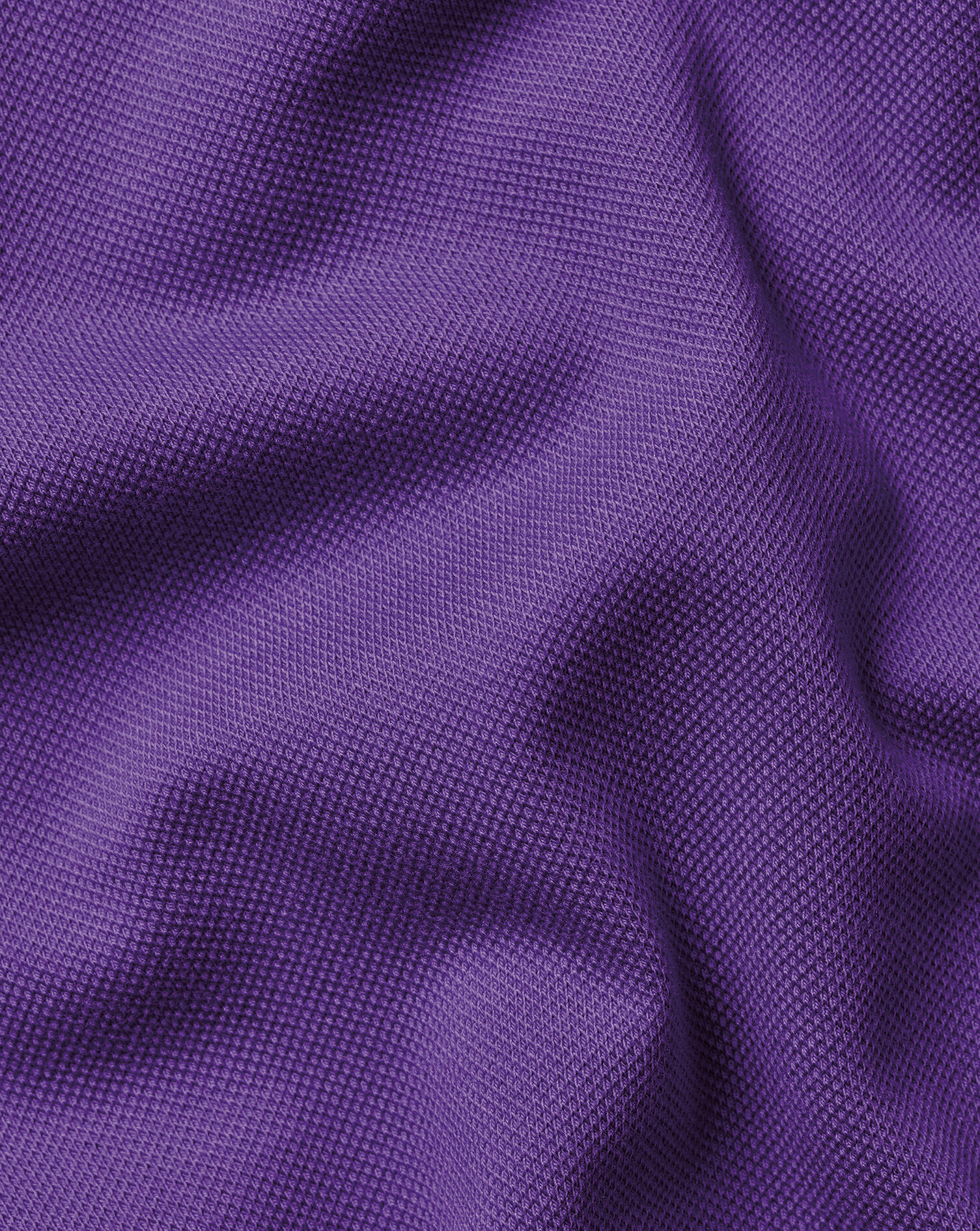 Cotton Stretch Pique Polo - Purple