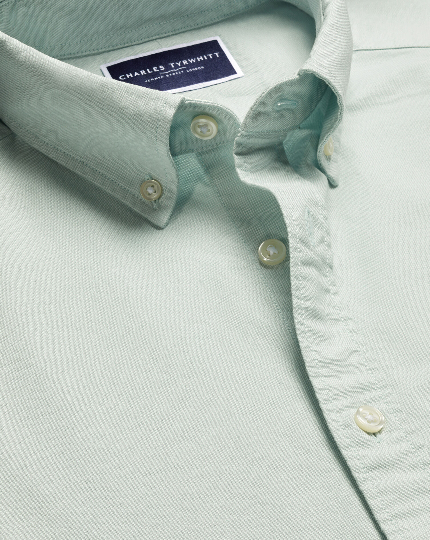 Stretch Washed Oxford Short Sleeve Shirt - Light Green