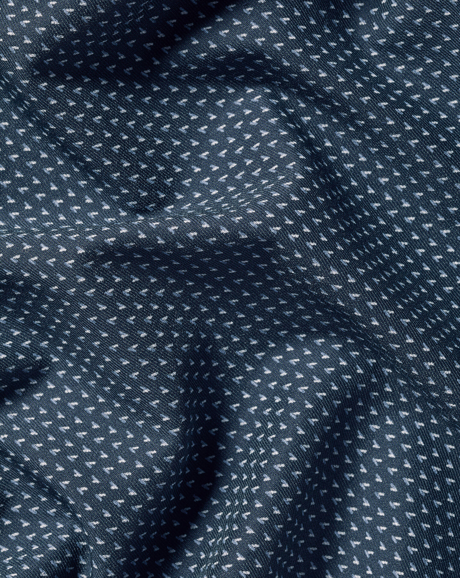 Non-Iron Performance Twill Geo Print Shirt - Petrol Blue